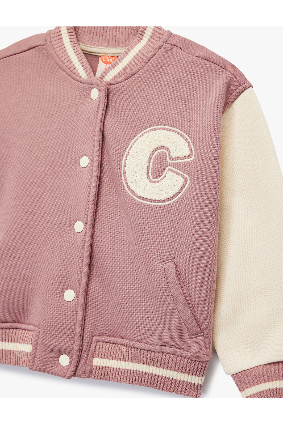 Koton Bomber Kolej Pembe Kız Bebek Ceket 6WMG60004AK fotoğrafı 4 (önizleme)