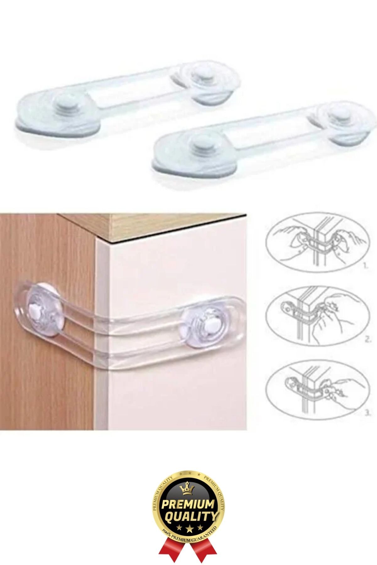 Svein Özel Üretim Ayarlanır Çekmece Dolap Kapağı Koruma Aparatı Bebek Çocuk Güvenlik Kilidi 8 Adet 12 Cm fotoğrafı 3 (önizleme)