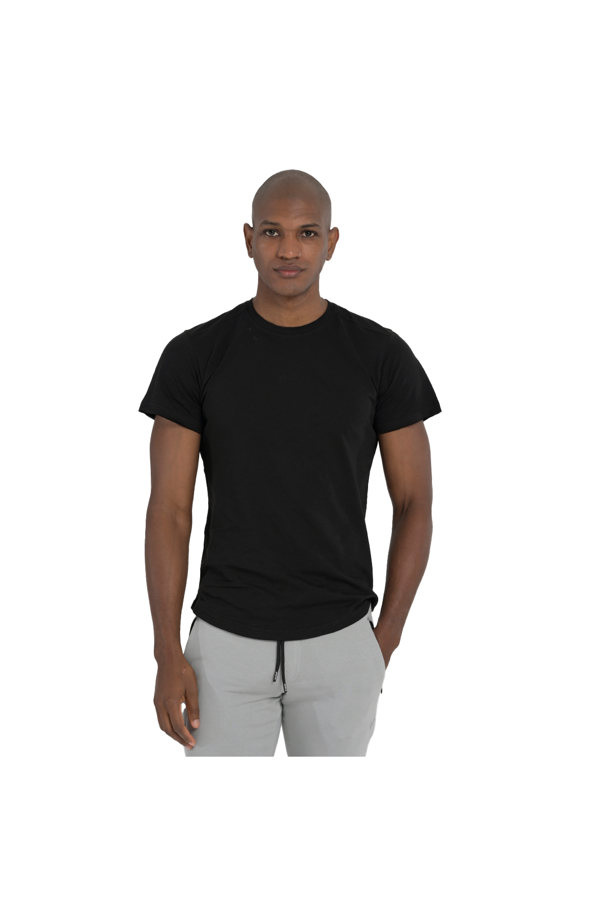 Iga Erkek Siyah Günlük Stil T-Shirt 25YE031-SYH