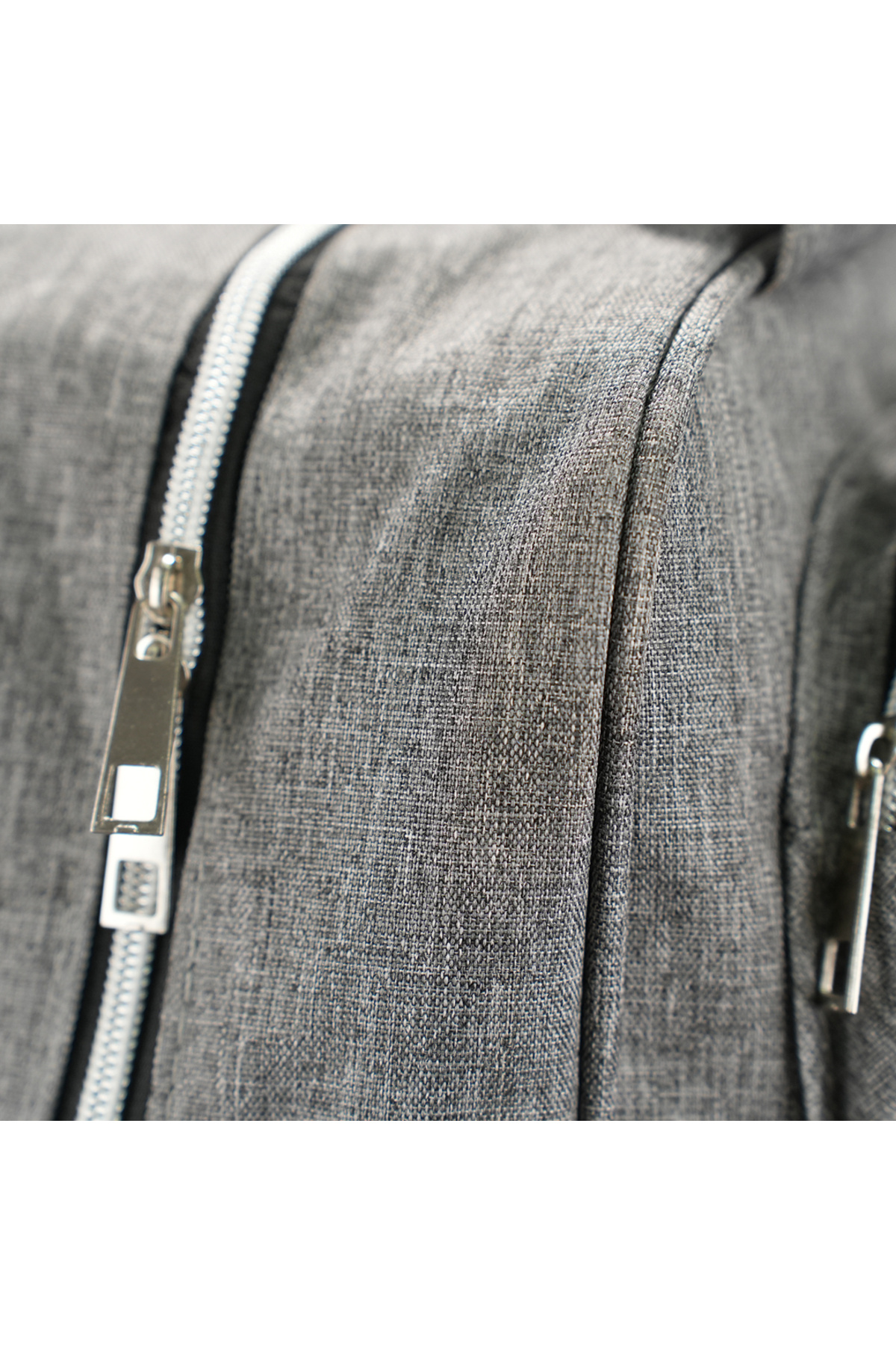 Bagimoo Cepli Anne Bebek Bakım Sırt Çantası Biberon Termoslu Sıvı Geçirmez Bebek Çantası Keten Gri fotoğrafı 5 (önizleme)