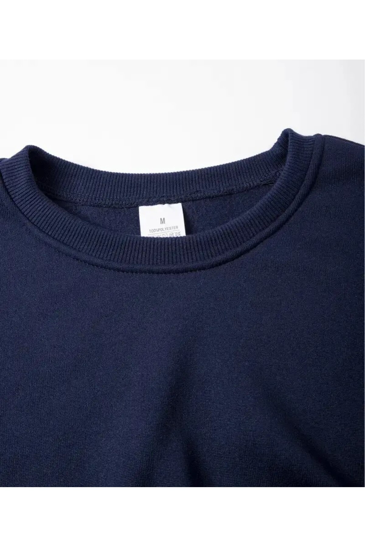 MODA TRENDGREY>Lacicert Erkek paris baskılı bisiklet yaka sweathişirt görsel 3
