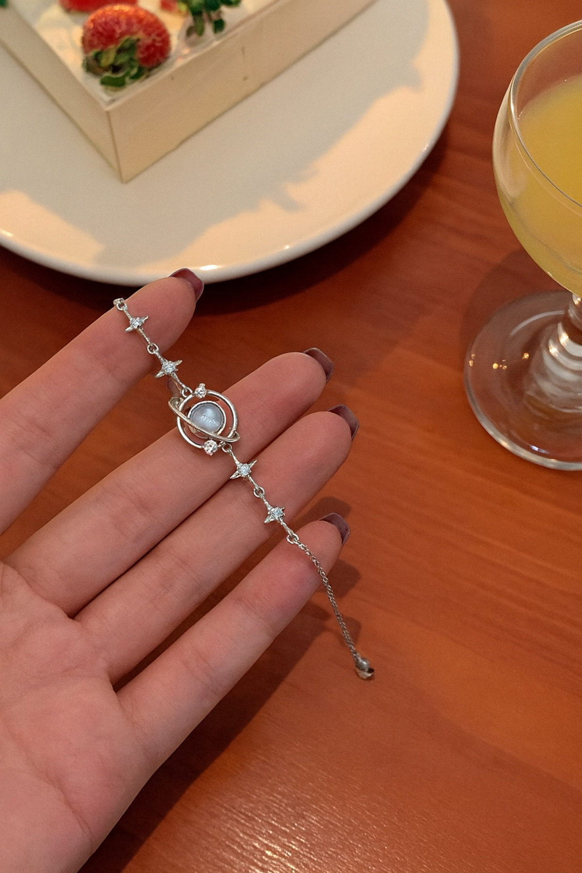 TREND COLLECTİON Galaksi Mavi Taşlı Yıldız Detaylı Pinterest Kadın Bileklik görsel 2