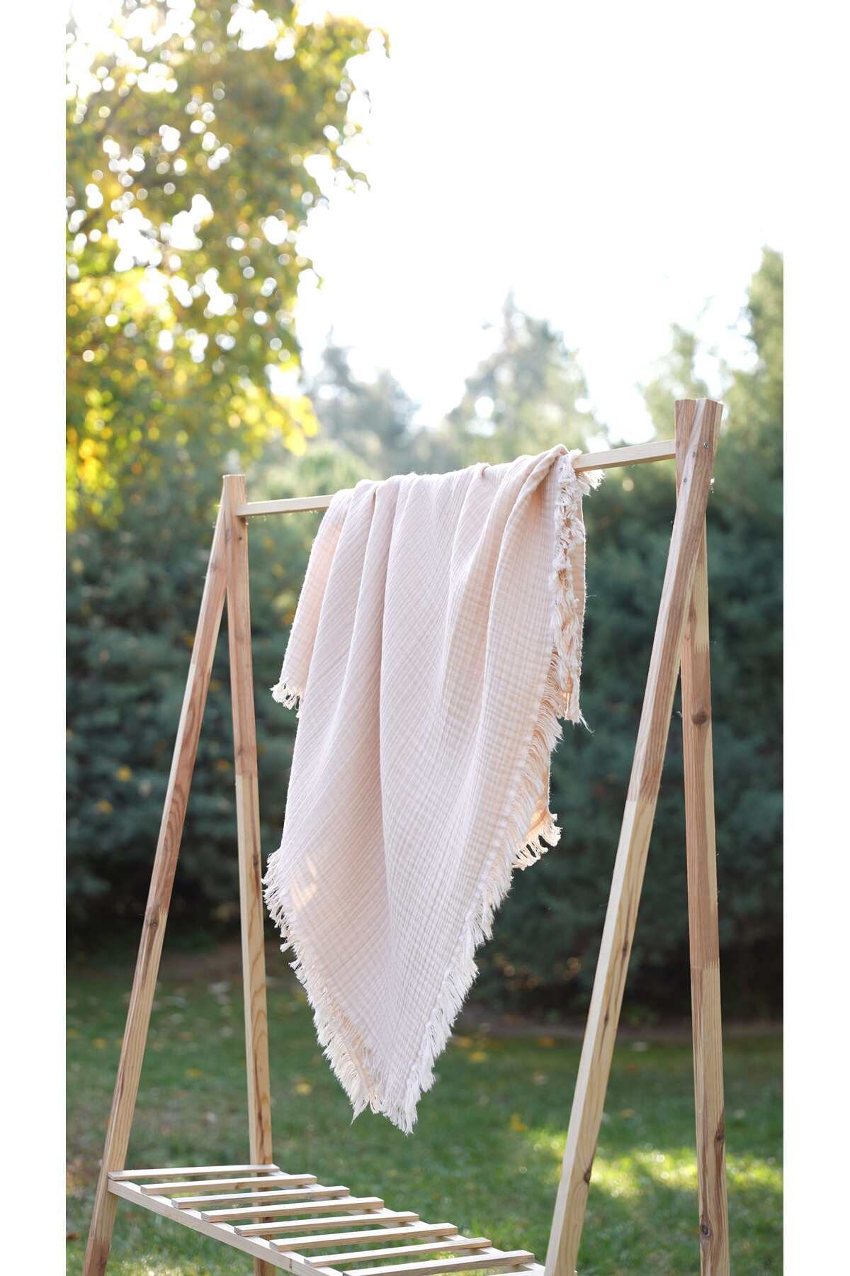 MİLABABY 4 Kat %100 Pamuk Müslin Bebek Battaniyesi (90×110) Müslin Örtü Bebek Müslin Kundak Saçaklı Müslin