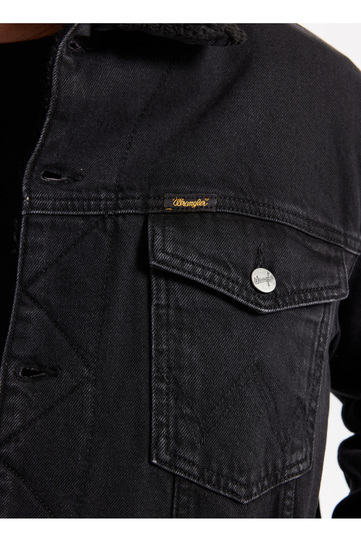 WRANGLER Siyah Erkek Denim Ceket W45D4365818 Siyah Denim Ceket görsel 5