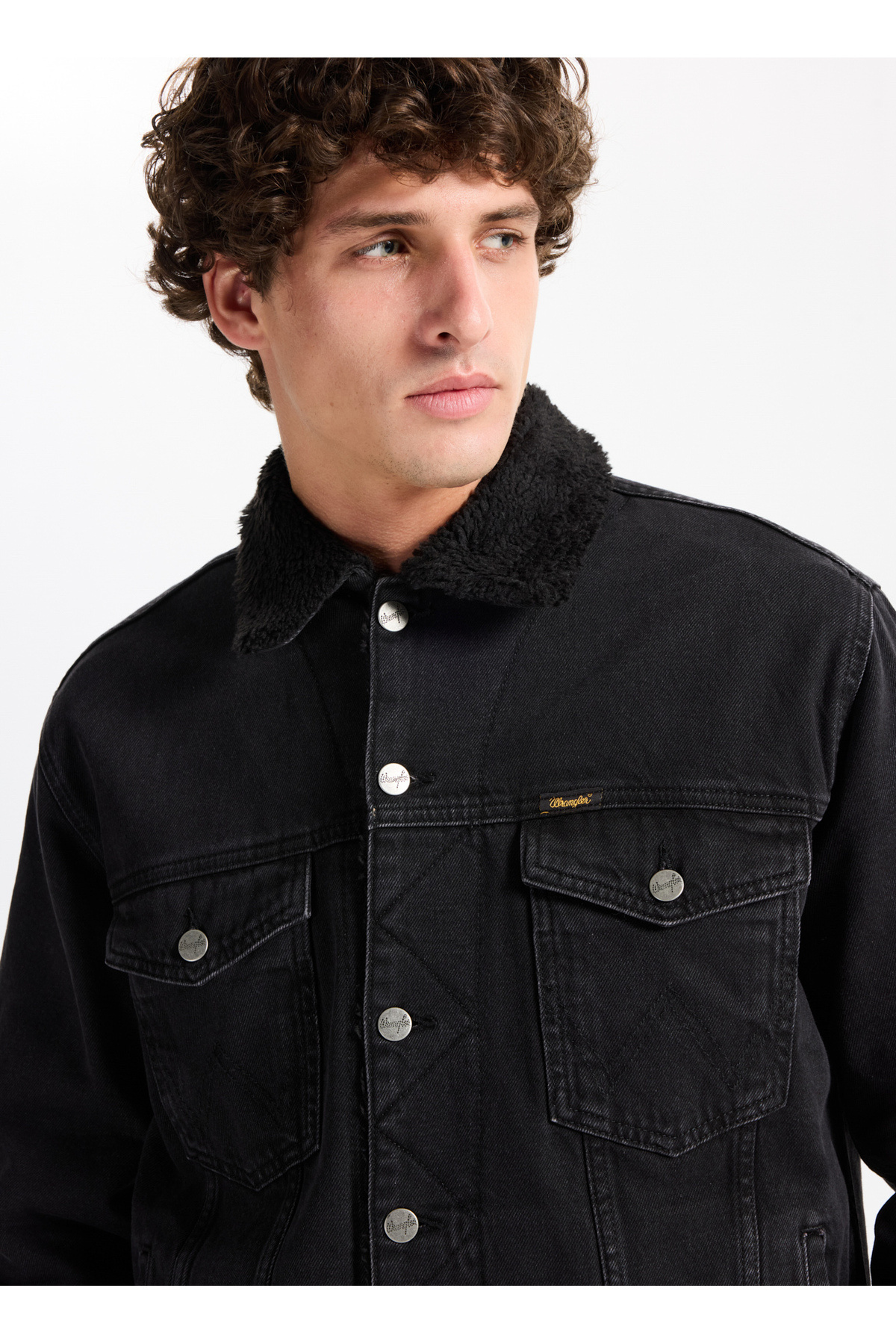 WRANGLER Siyah Erkek Denim Ceket W45D4365818 Siyah Denim Ceket görsel 2