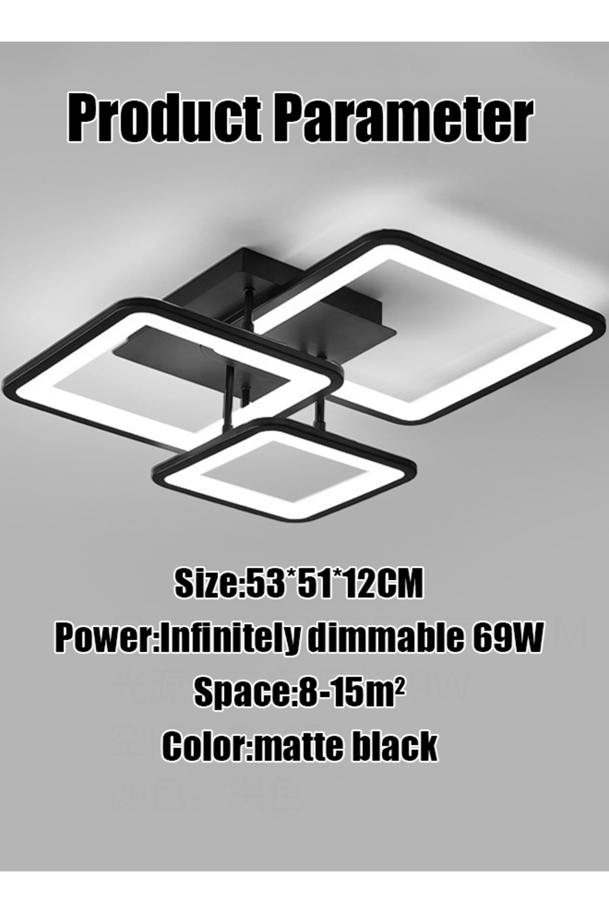 مصباح سقف مربع من الأكريليك