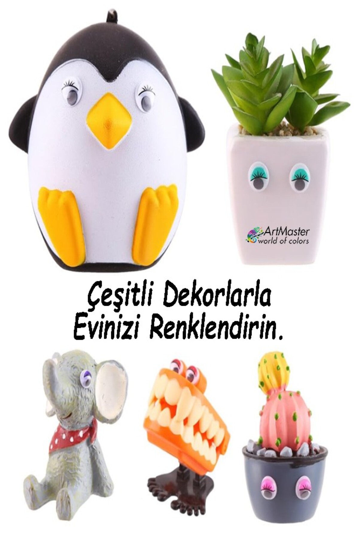 Artmaster Yüz Yapım Seti Renkli Oynar Göz 12 mm 96 Lı 1 Paket Ağız