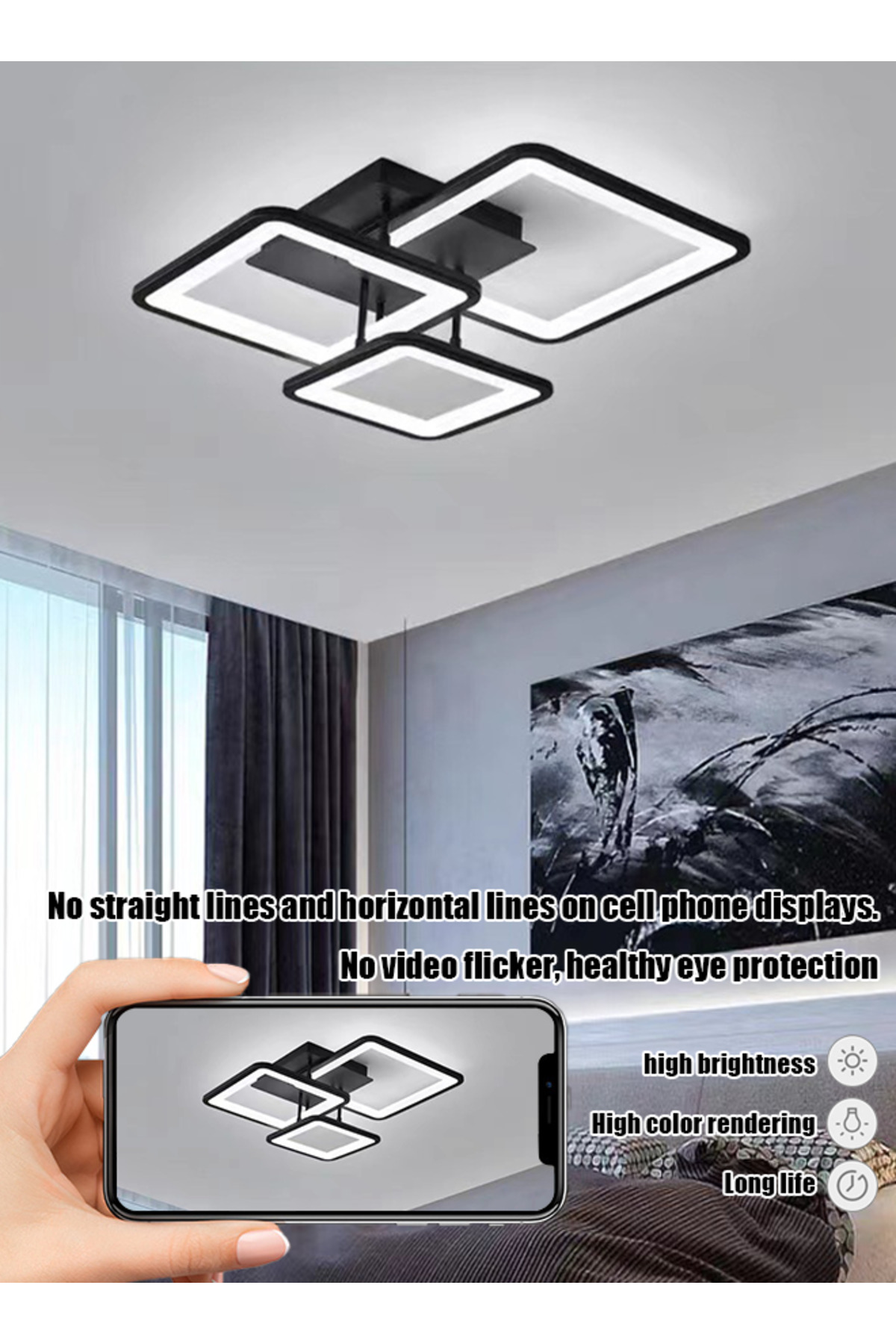 مصباح سقف مربع من الأكريليك