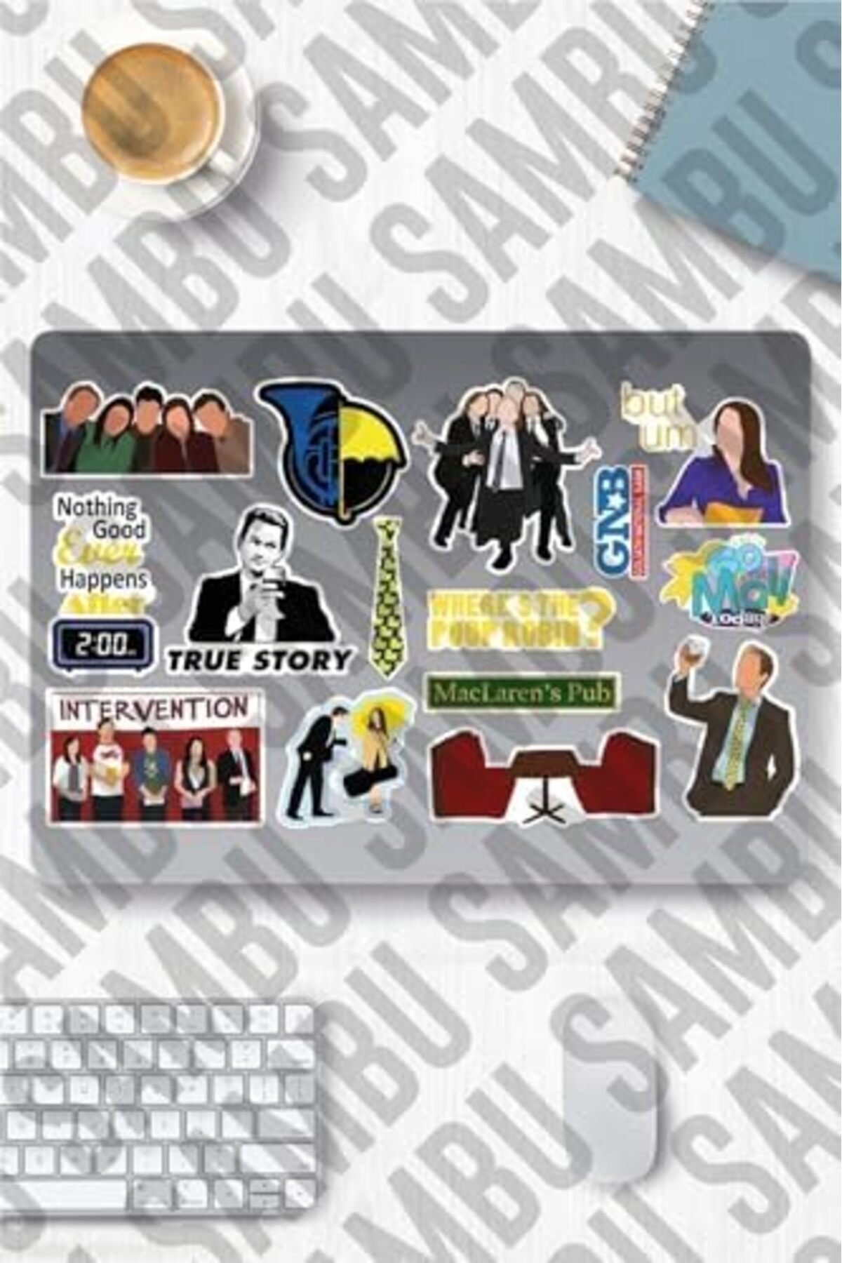 maxstrox How I Met Your Mother Temalı Etiket Seti 2 - Laptop Notebook Telefon 1198781