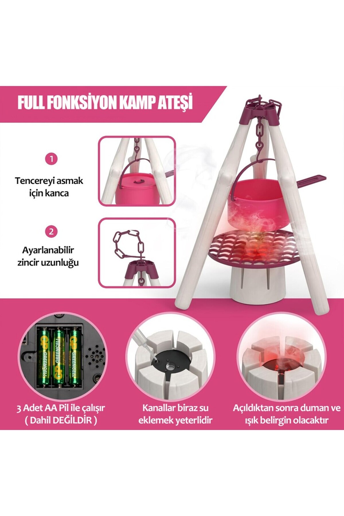 UZUNKAYA HOME Learning Fun Çadırlı Oyuncak Kamp Eşyaları Seti Kamp Seti Oyun Seti Oyun Çadırı fotoğrafı 5 (önizleme)