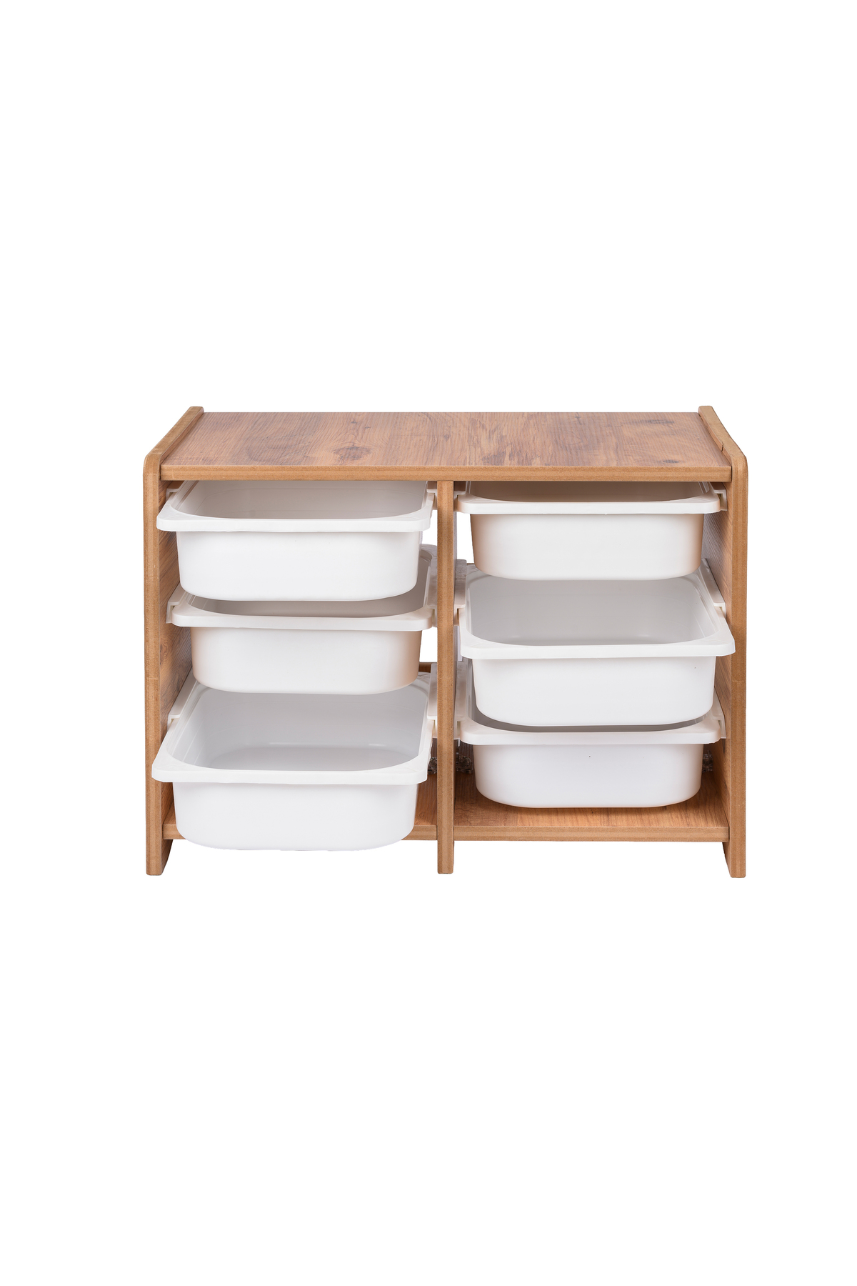 Genel Markalar 18mm MDF Ceviz Çocuk Odası Dolabı, Beyaz Çekmeceli 6’lı Düzenleyici Ünitesi 75x45x60 fotoğrafı 3 (önizleme)