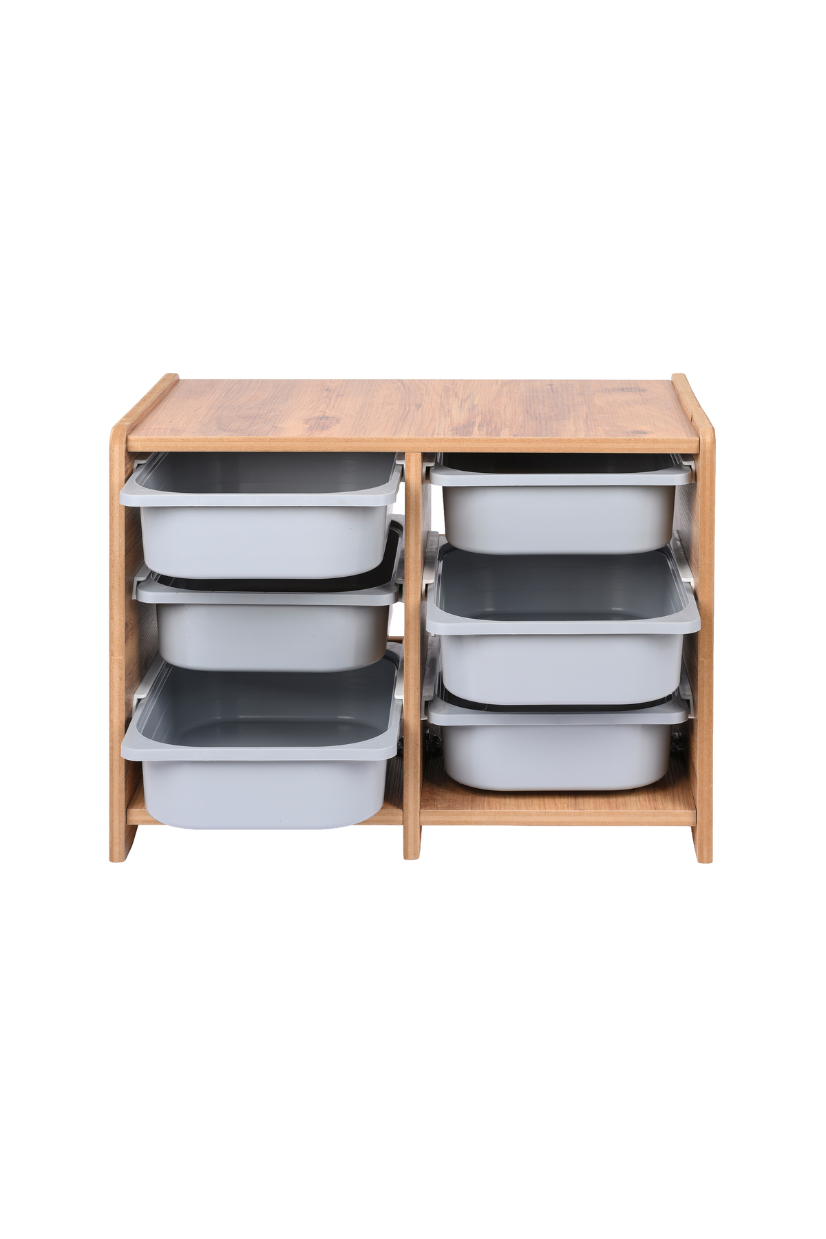 BEEVOLİ 18mm MDF Ceviz Çocuk Odası Dolabı, Gri Çekmeceli 6’lı Düzenleyici Ünitesi 75x45x60 fotoğrafı 2 (önizleme)
