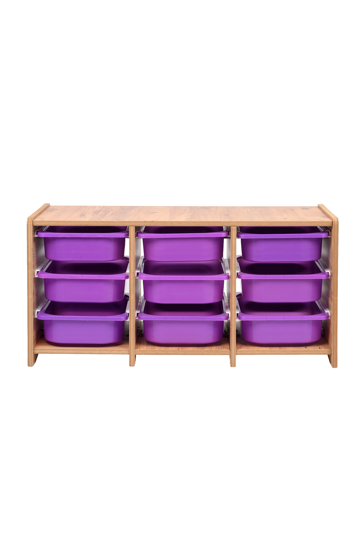 BEEVOLİ 18mm Mdf Ceviz Çocuk Odası Dolabı, Lila Çekmeceli 9’lu Düzenleyici Ünitesi 110x45x60 fotoğrafı 4 (önizleme)