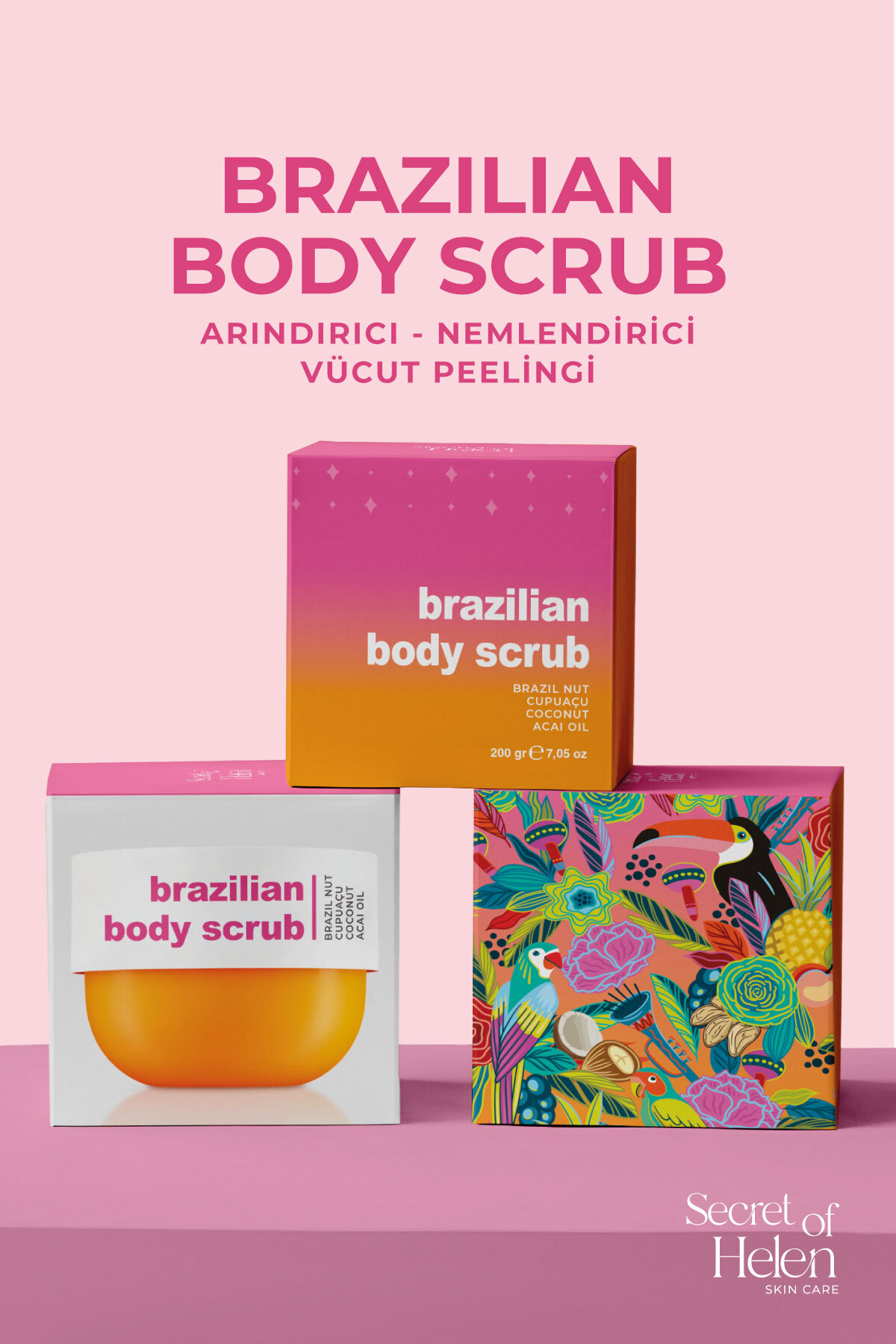 Brazilian Body Scrub I Tropikal Kokulu, Yoğun Nemlendirici,Arındırıcı I Batık Karşıtı Vücut Peelingi — 8684264200660 — تصویر 2 از 6