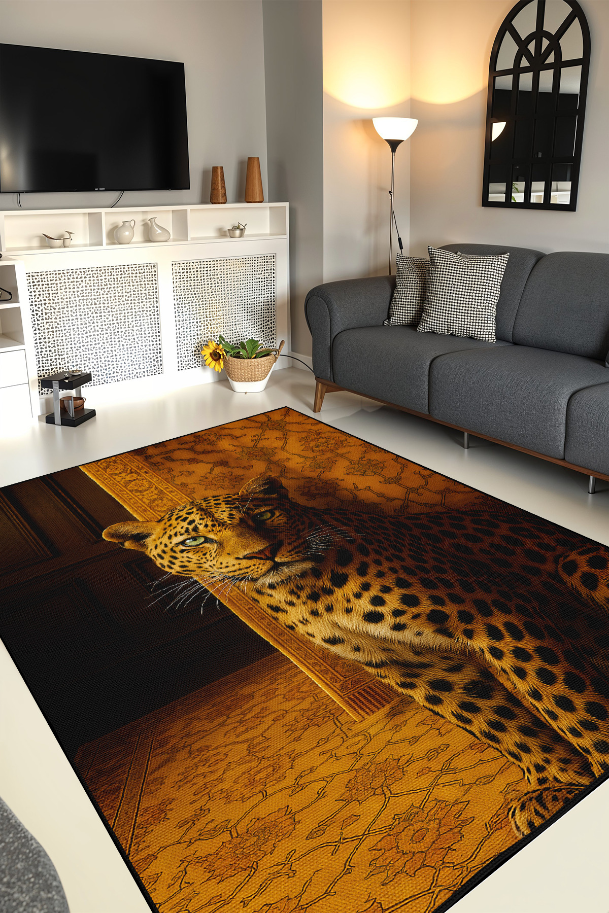 Digital Printing Washable Anti-Slip Base Decorative Living Room Kitchen Rug Runner