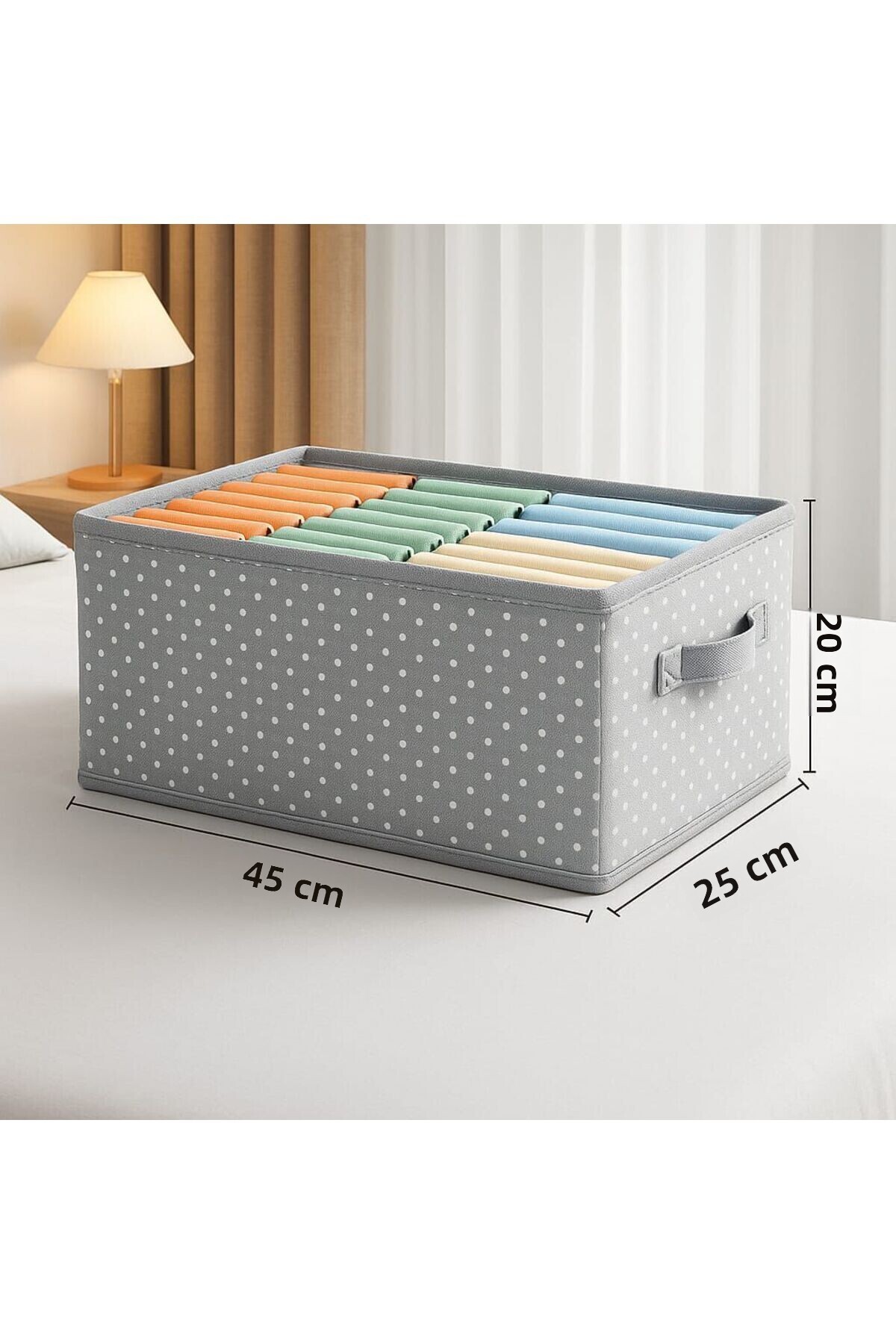 Spartek home textile 4dílný vzorovaný organizér do skříně, organizér na police, skládací úložný box na oblečení - 45 cm x 25 cm x 20 cm