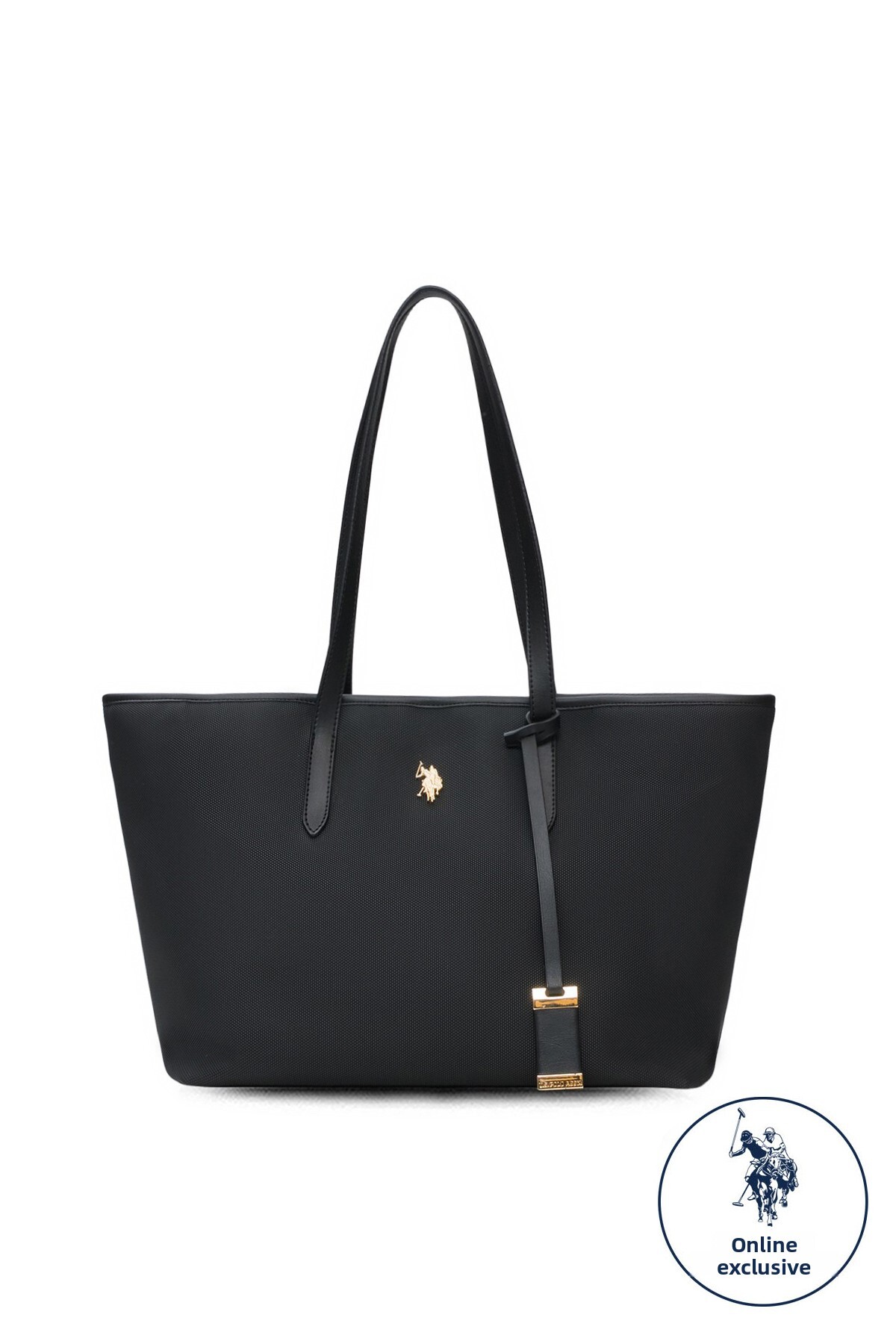 U.S. Polo Assn. حقيبة كتف نسائية سوداء Us25655 حصرية عبر الإنترنت