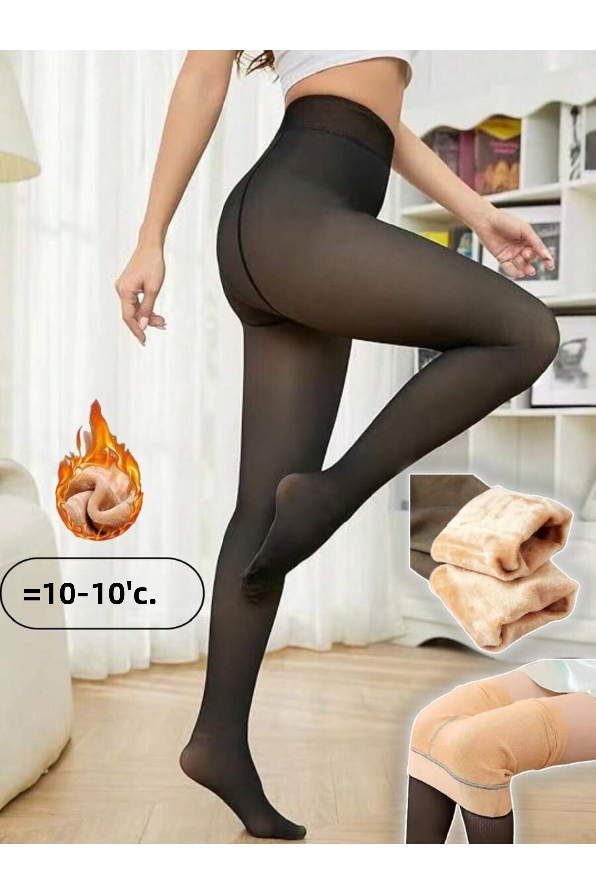 GECELİKS 350GR A Quality Thermal talie înaltă Leggings pentru femei - Leggings de iarnă cu aspect de piele, cu spatele din fleece