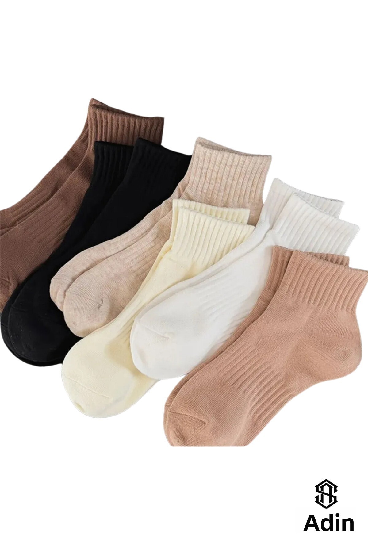 Adin 4 Pairs Seamless Elastic Economical Half Towel Winter Women's Socks