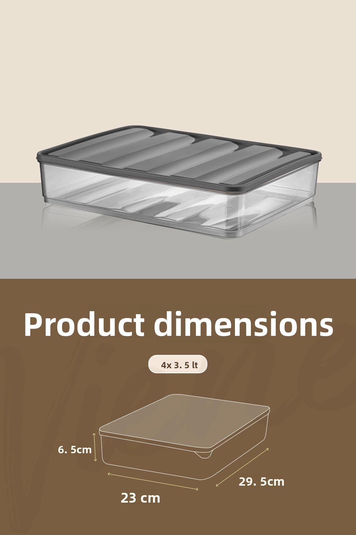 منظم ثلاجة بيلا مكون من 4 قطع - حاوية تخزين كبيرة