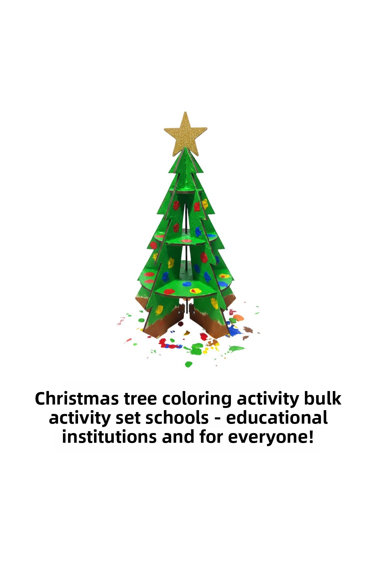 کیت درخت کریسمس چوبی مینیاتوری – فعالیت طراحی برای پیش‌دبستانی‌ها