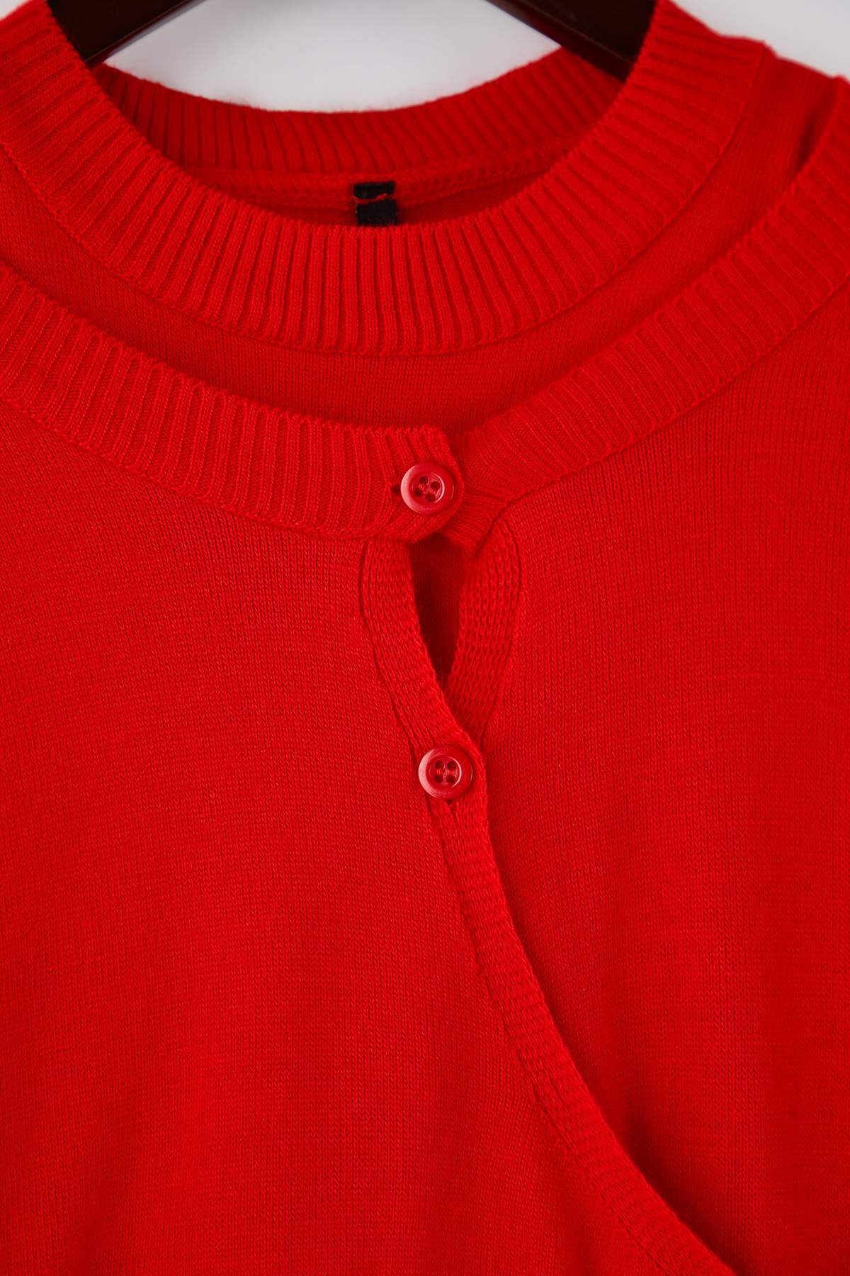 Trendyolmilla  Kırmızı Bisiklet Yaka Birleşik Bluz-Hırka Triko Kazak TWOAW26KZ00280 - Görsel 6