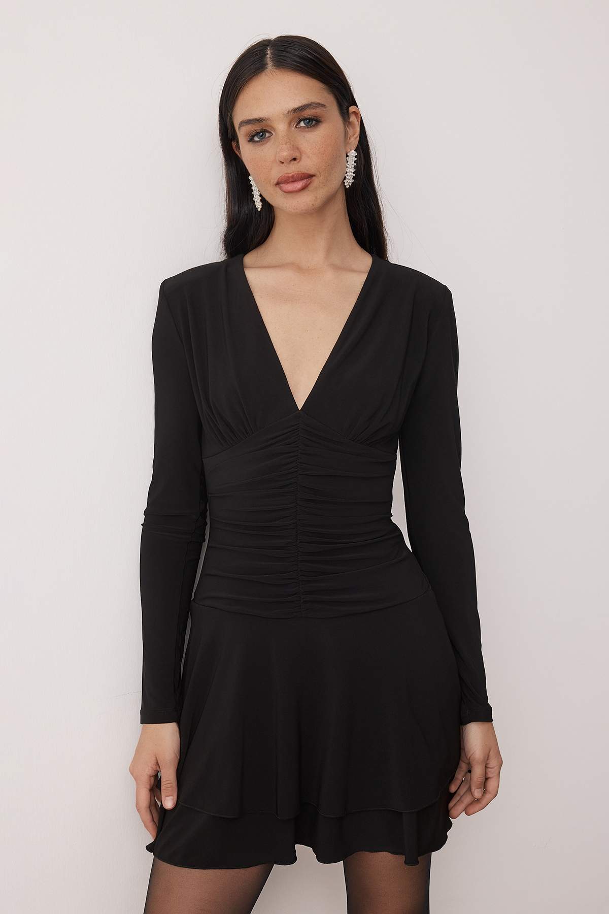 Trendyolmilla  Siyah Örme Süper Mini İçi Şort Astarlı Şık/Gece Elbisesi TPRAW26EL00143 - Görsel 2