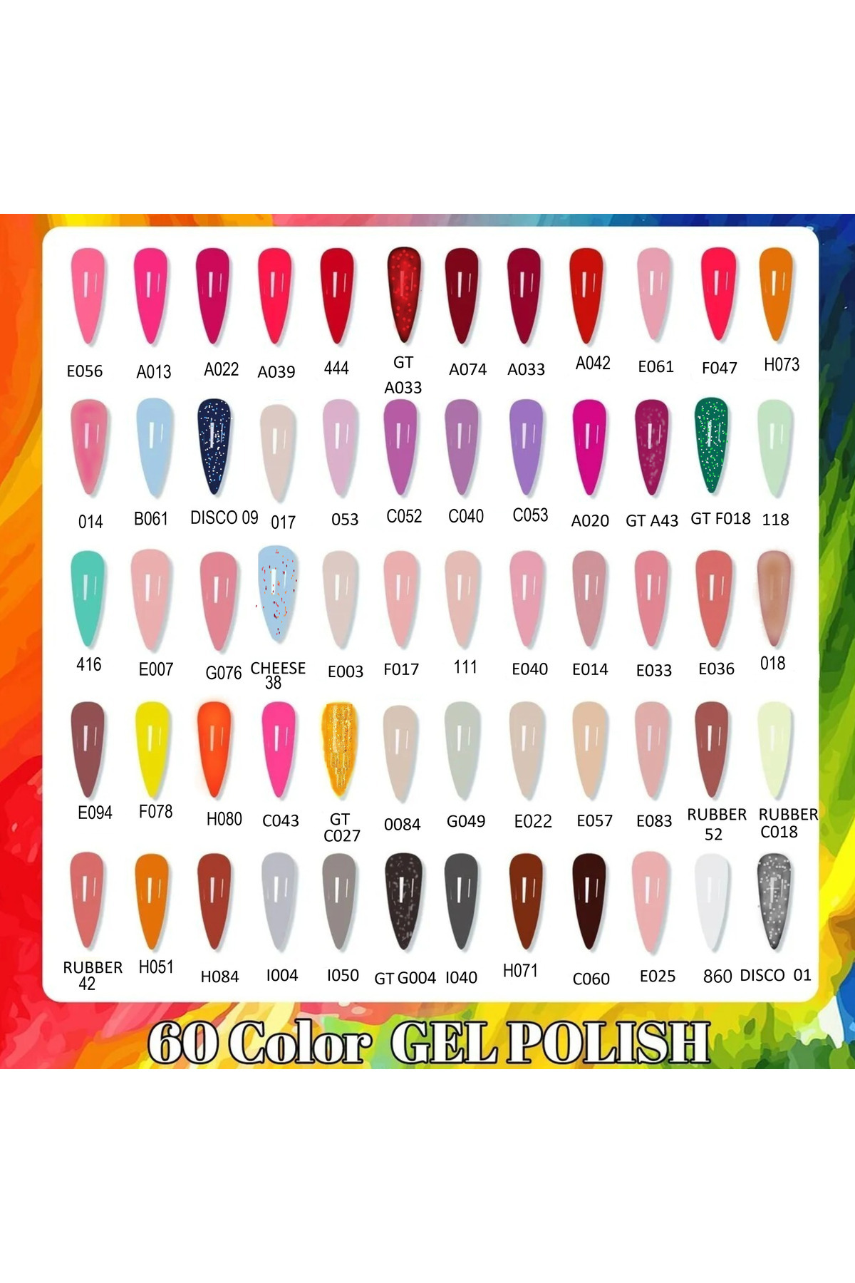 PIOVERE 60 Renk Kalıcı Oje Seti Uv Oje (15ML)