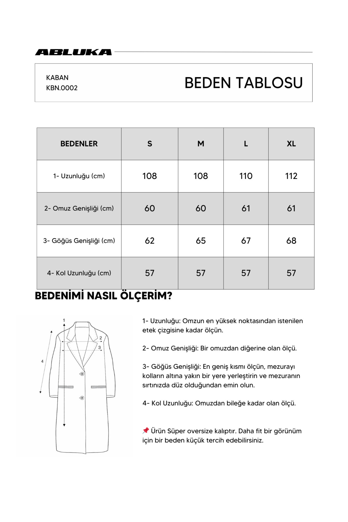 ablukaonline  Erkek Oversize Düğmeli Kaşe Kaban Siyah - Görsel 7