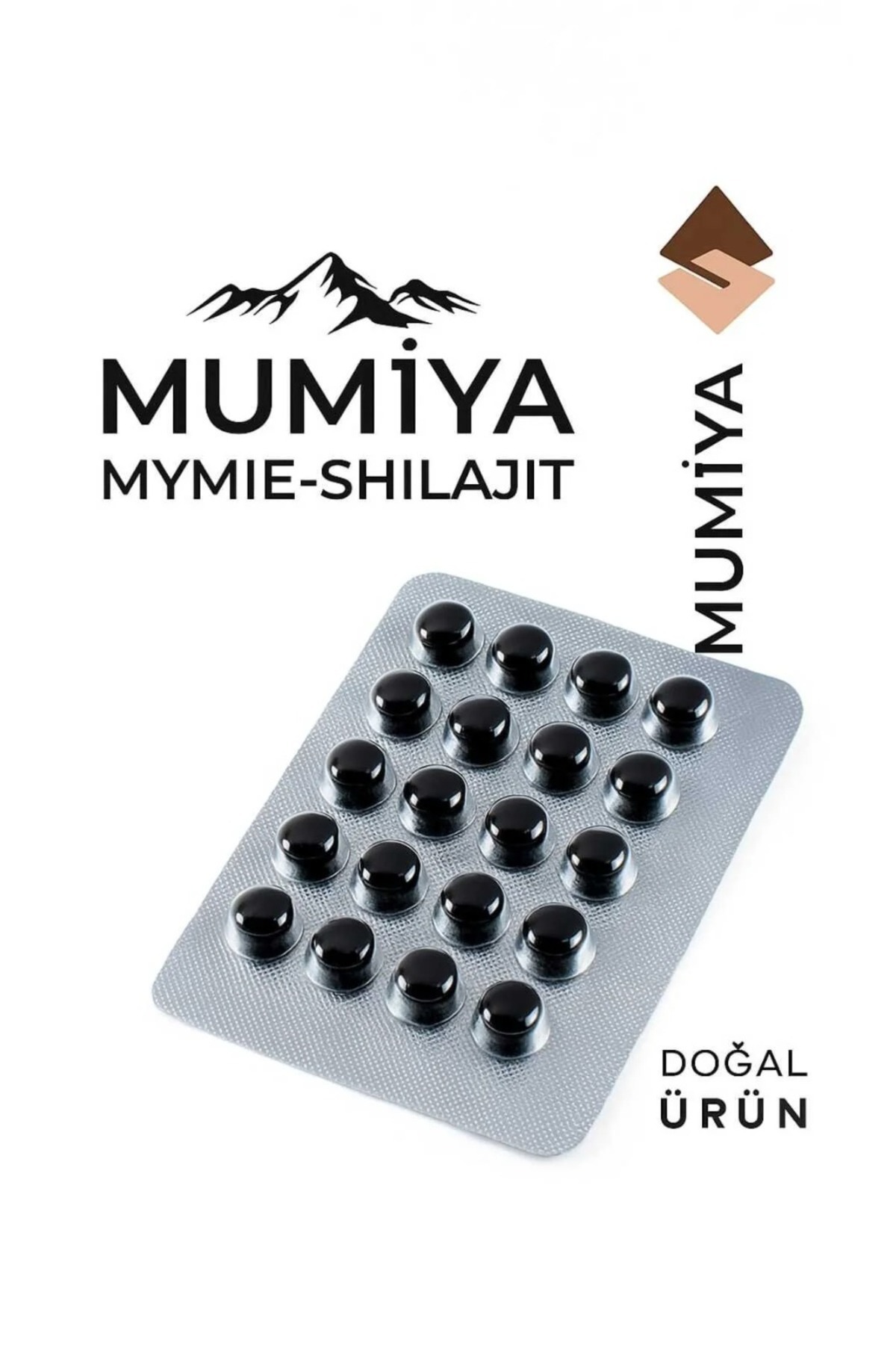 Bersa Sabun ve Kozmetik %100 Saf Kırgızistan Mumiyo Shilajit 30 Tablet 1 Adet | Doğal Enerji ve Bağışıklık Desteği