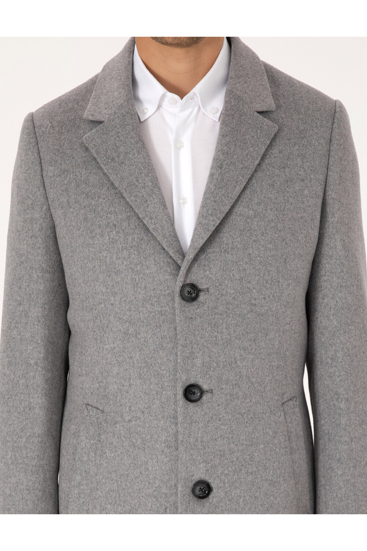 Anthracite Extra Slim Fit Wool Blend Cashmere Coat 50297487-VR006 — خاکستری 1038747 — تصویر 7 از 7