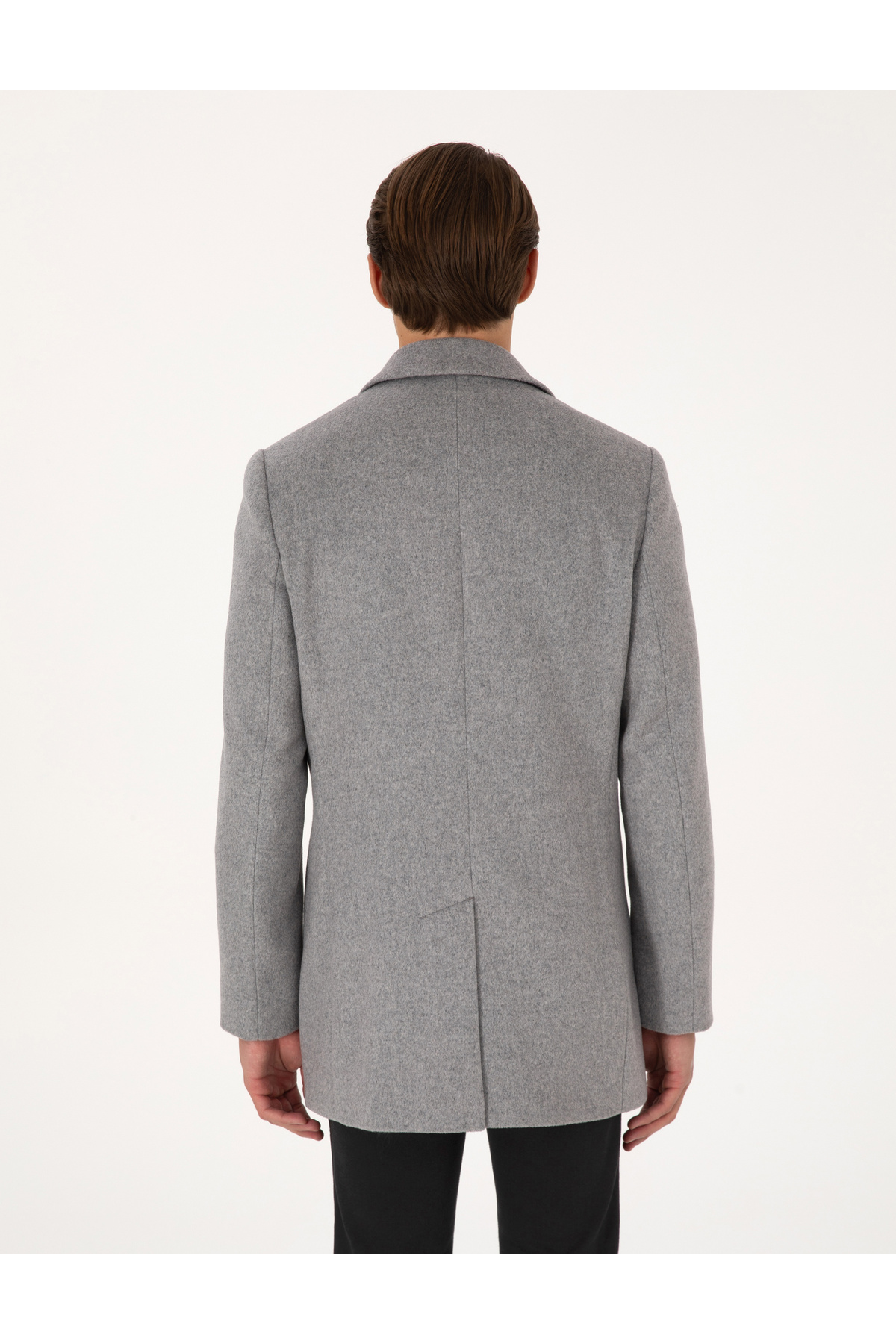 Anthracite Extra Slim Fit Wool Blend Cashmere Coat 50297487-VR006 — خاکستری 1038747 — تصویر 5 از 7