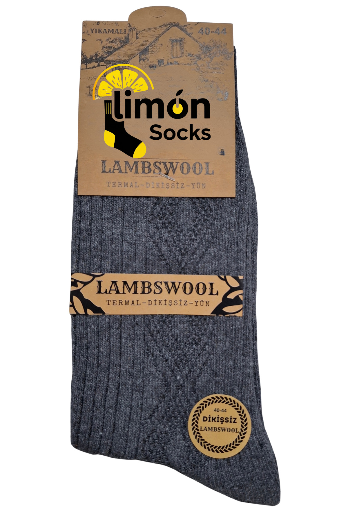 Kışlık Lambswool Yün Çorabı (5 Çift) Kadın ve Erkekler Için Termal Özellikli Kalın Çorap — görsel 2