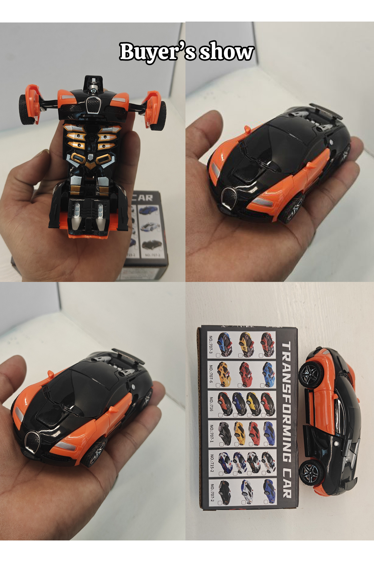 Choice3 Orange One Click Automatic Collision Deformation Robot Boy Gift Dual Form Toy Car Father Son Interac