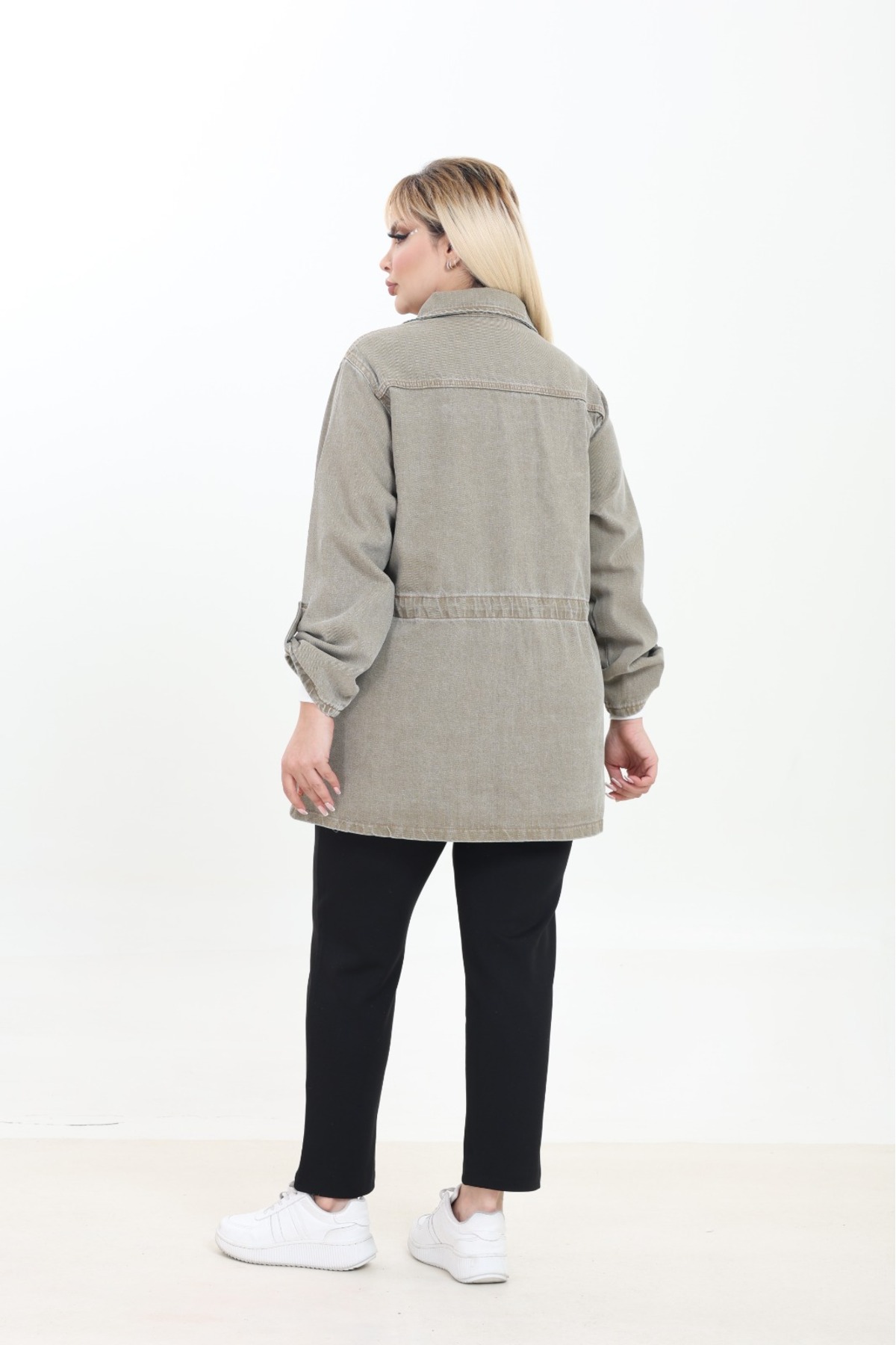 EYLÜLXXL  KADIN BÜTÜK BEDEN KOT CEKET RAHAT KALIP - Görsel 9