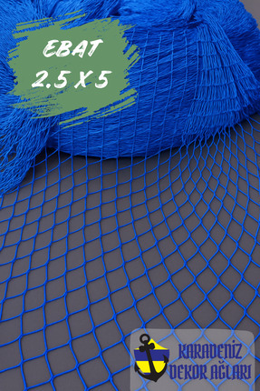 Karadeniz Dekor Ağları Saks Mavi Dekoratif Balık Ağı 2,5 x 5