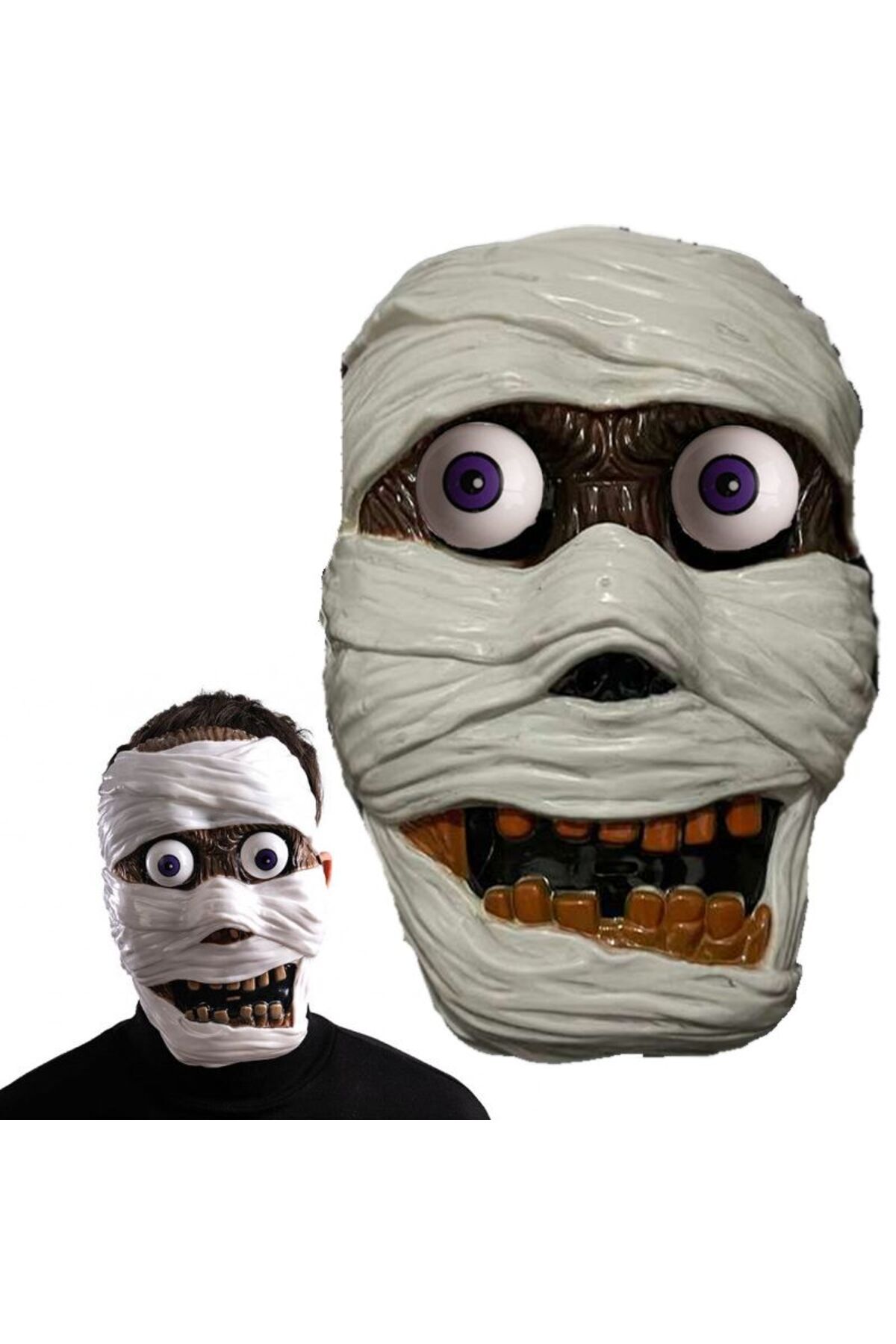 partidolu Halloween Oynar Göz Plastik Mumya Maskesi 1 Adet