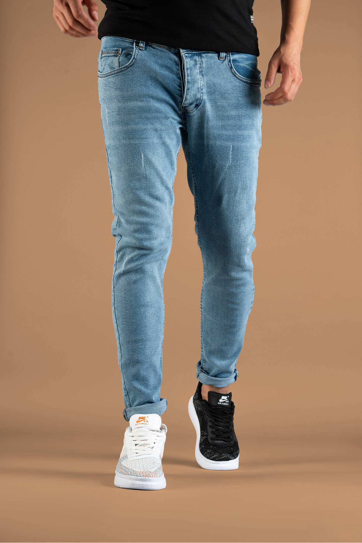 bombe Erkek Slim Fit Tırnaklı Likralı Kot Pantolon Mavi görsel 3