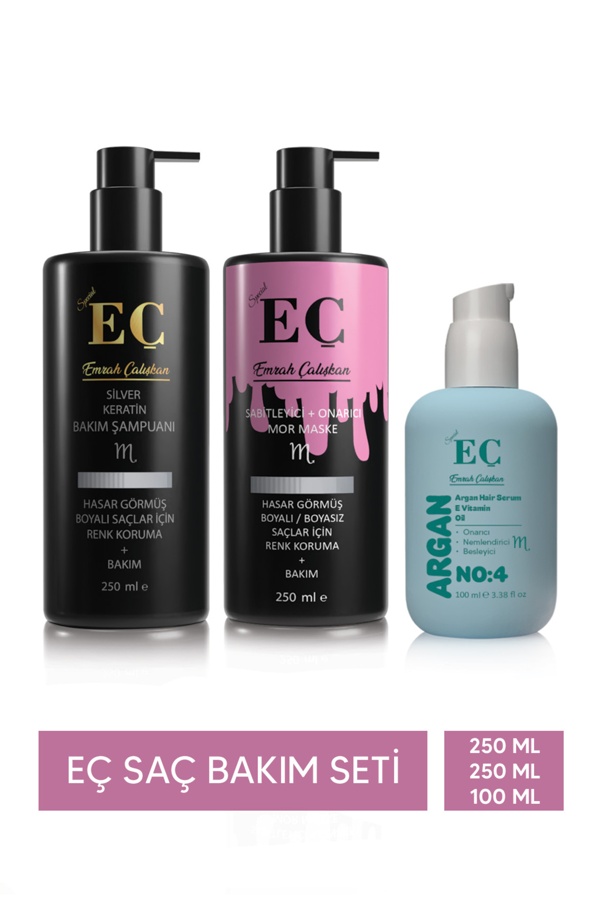 emrah çalışkan 3'Ü BİR ARADA EÇ MOR ŞAMPUAN / EÇ MOR MASKE / EÇ SERUM — 3LÜ