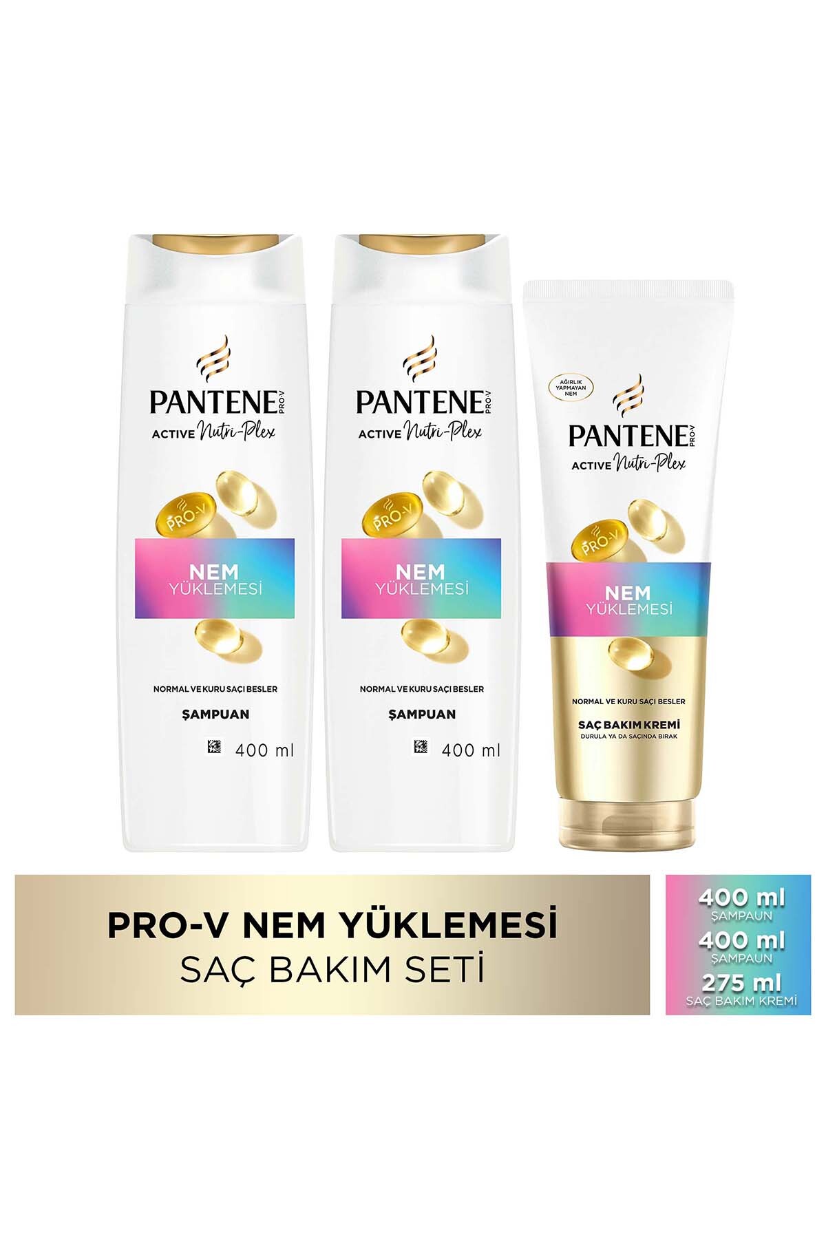 Pantene پنتن ست مراقبت از مو برای موهای معمولی و خشک: شامپو مرطوب کننده ۴۰۰ میلی لیتر × ۲ عدد و نرم کننده ۲۷۵ میلی لیتر — ۸۶۸۱۰۰۲۹۹۸۸۸۹
