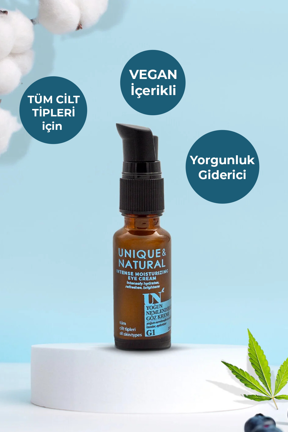 UN Unique & Natural Yoğun Nemlendirici Göz Kremi 20ml — 8684298952177