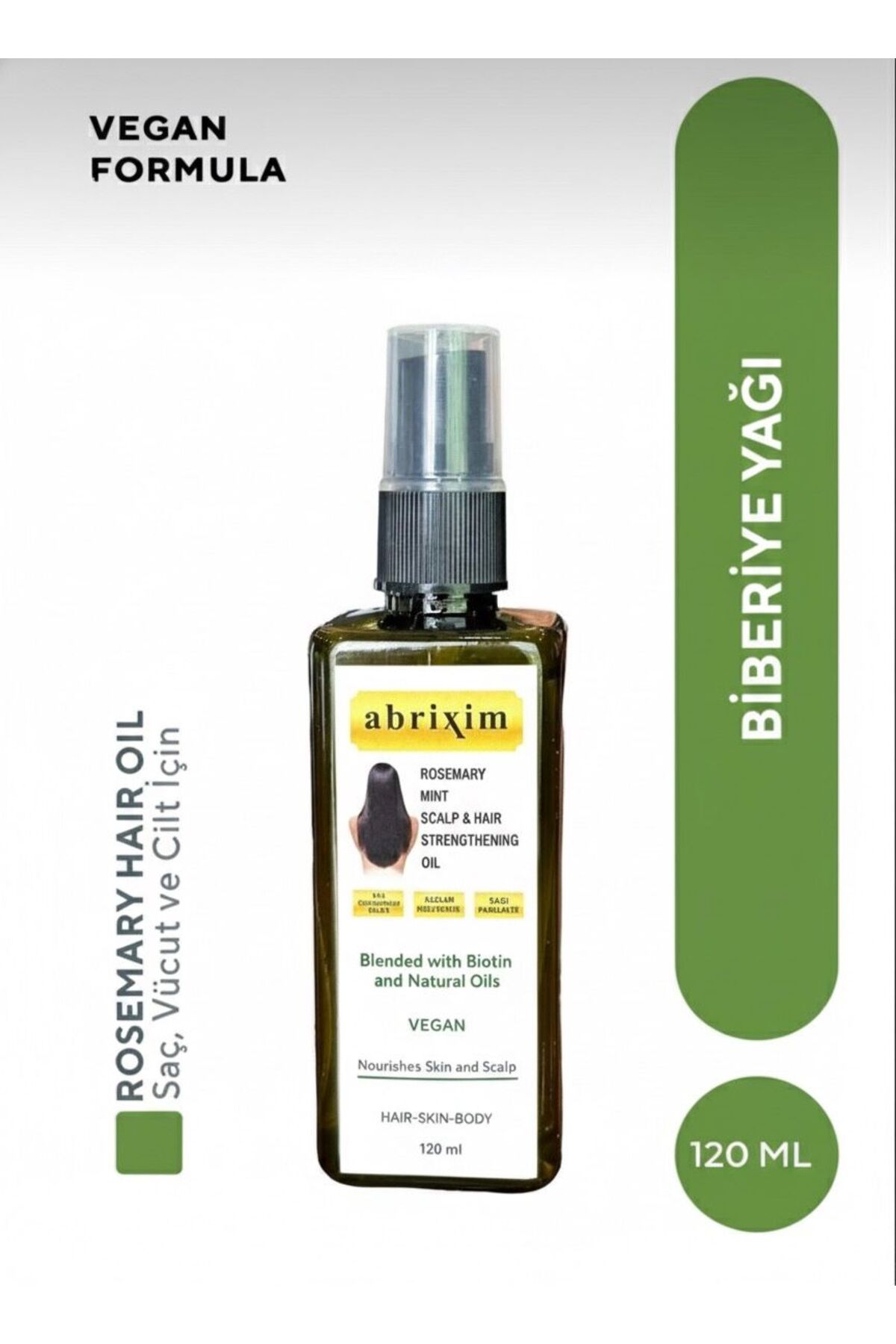 Abrixim تونیک مو با آب رزماری، ضد ریزش مو و تقویت کننده رشد مو، 100% طبیعی و خالص، 120 میلی لیتر — C16