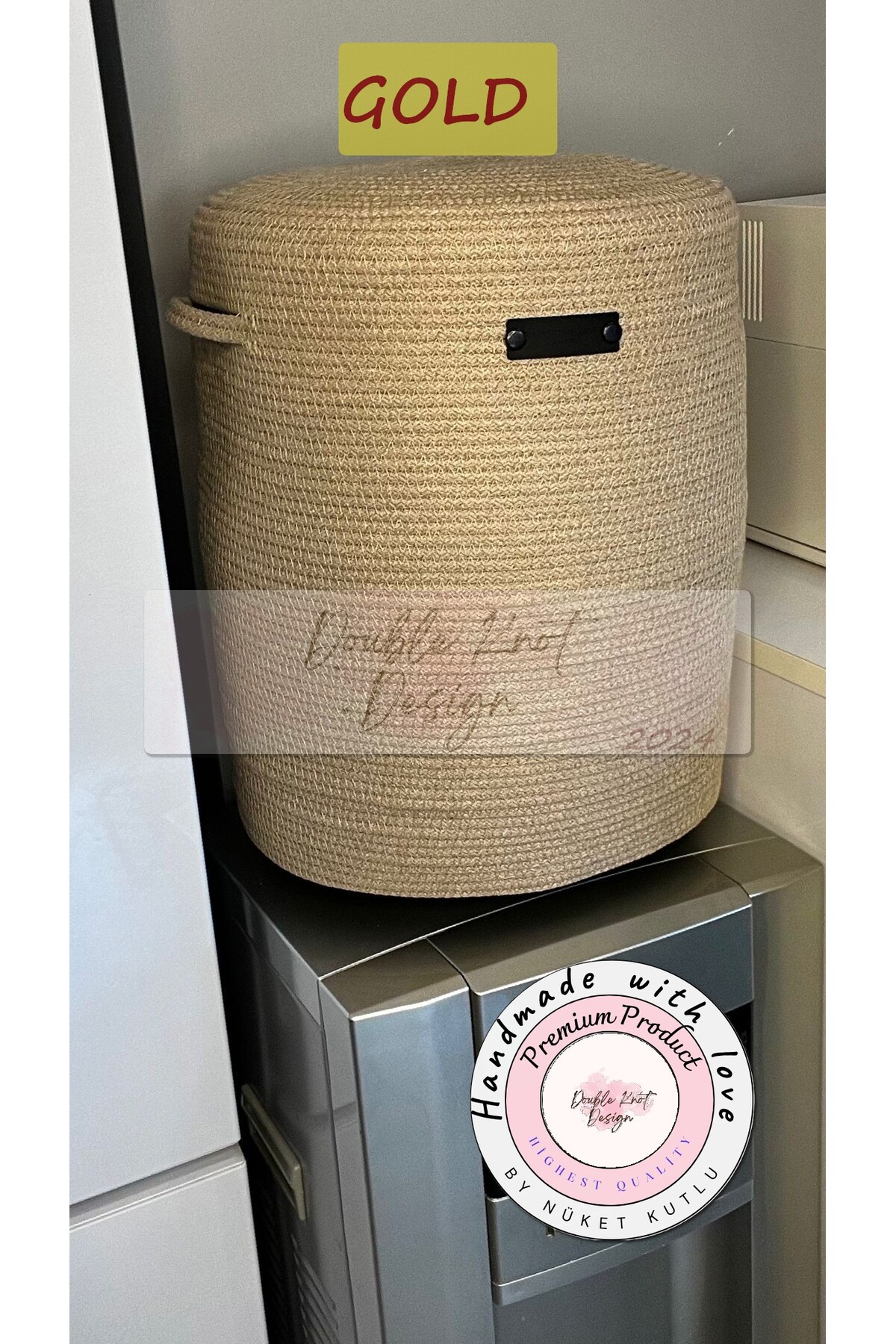 Fountain Pouch Decorative Basket - Organizer Wicker Jute Tress Carboy Gift