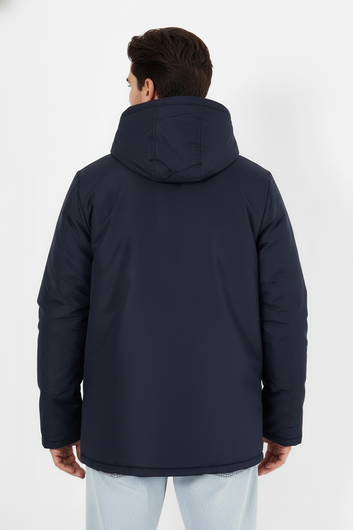 D1fference  Erkek Kışlık Parka Sıcak Tutan Dolgu İçi Kürklü Su İtici Rüzgar Geçirmez Kapüşonlu Parka Mont - Görsel 5