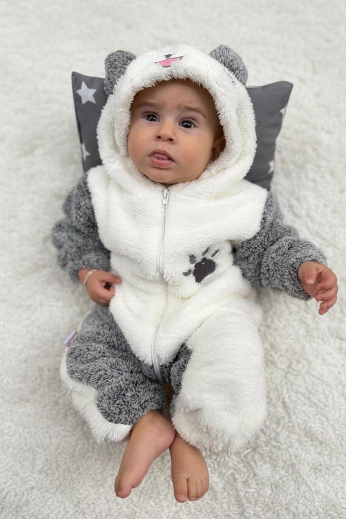 Bebesev Welsoft Peluş Unisex Fermuarlı Kışlık Bebek Uyku Tulumu Bebek Tulumu Çocuk Tulumu Çocuk Kostümü. fotoğrafı 6 (önizleme)