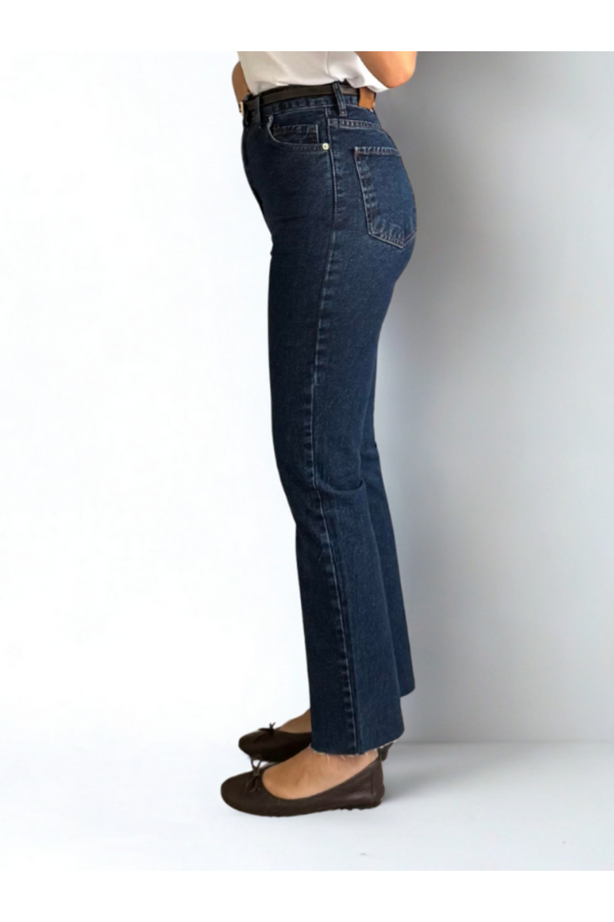 BEES JEANS  Julia Kadın Koyu İndigo Ultra Yüksek Bel Straight Jean - Görsel 2