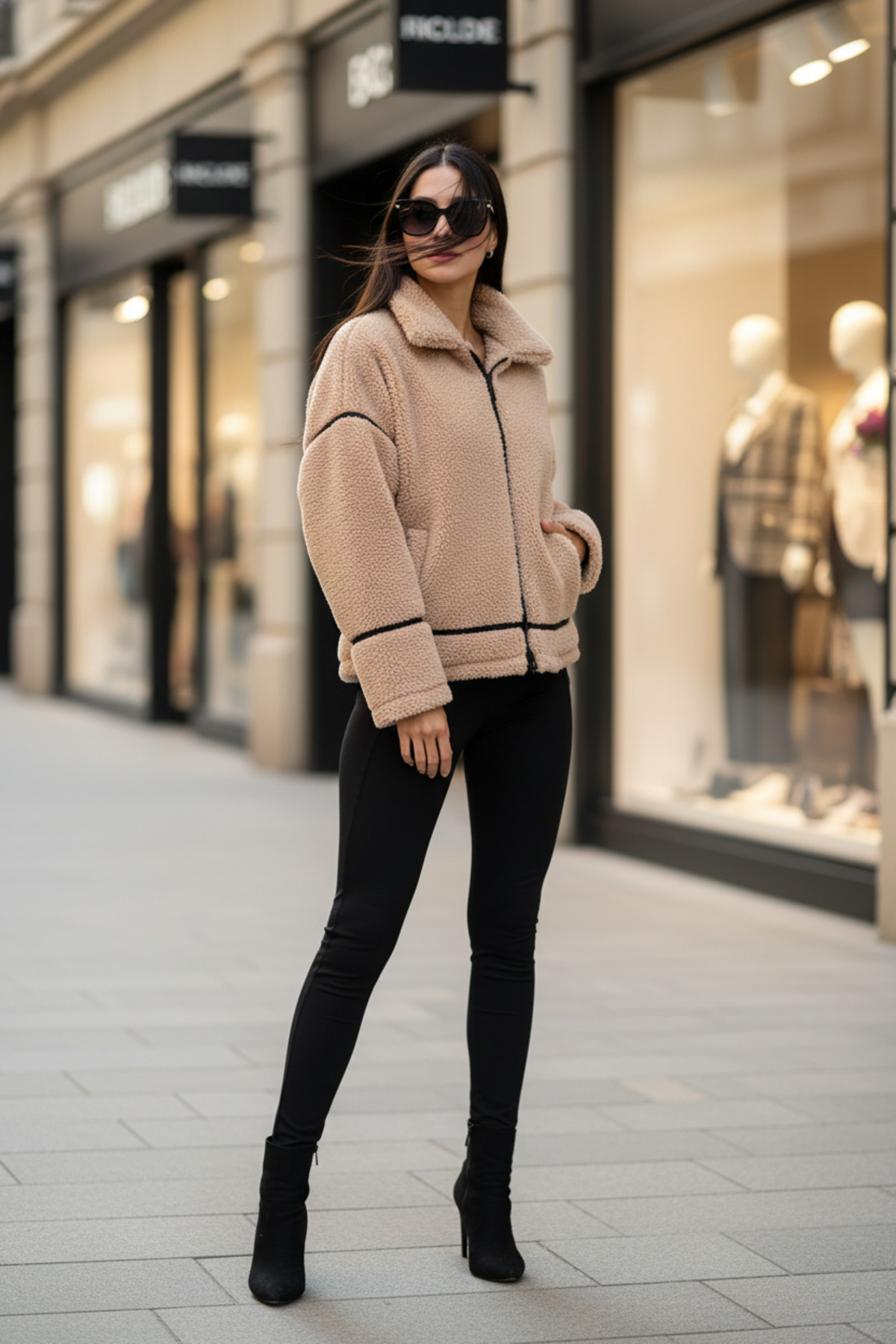 Scorp Shine Casual Kadın Peluş Mont Camel görsel 3