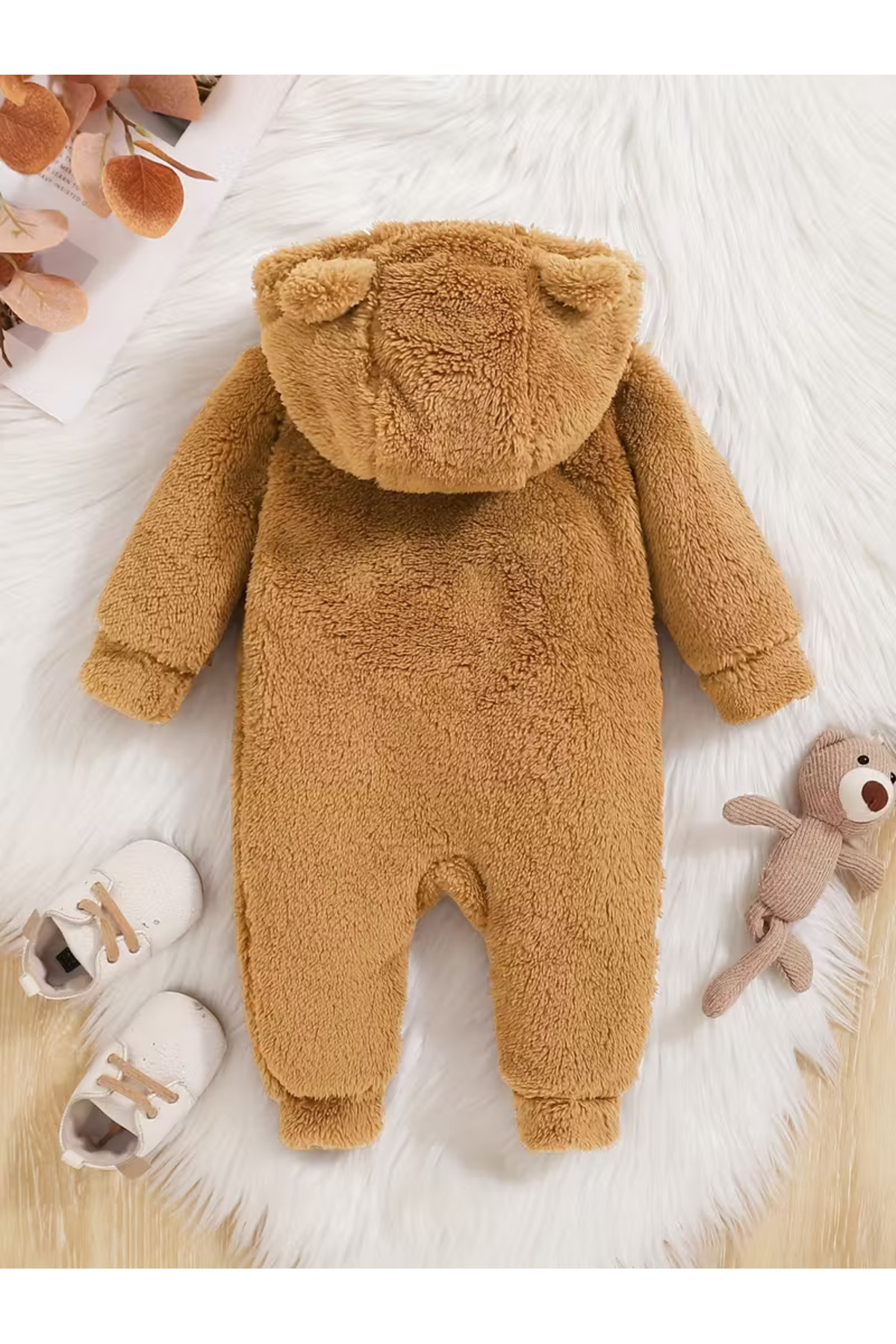 BABYSİ KİDS CLUB Kapşonlu Bebek Peluş Welsoft Tulum (DIŞ VE IÇ ÇİFT TARAFLI WELSOFT PELUŞ YÜNLÜ) fotoğrafı 3 (önizleme)