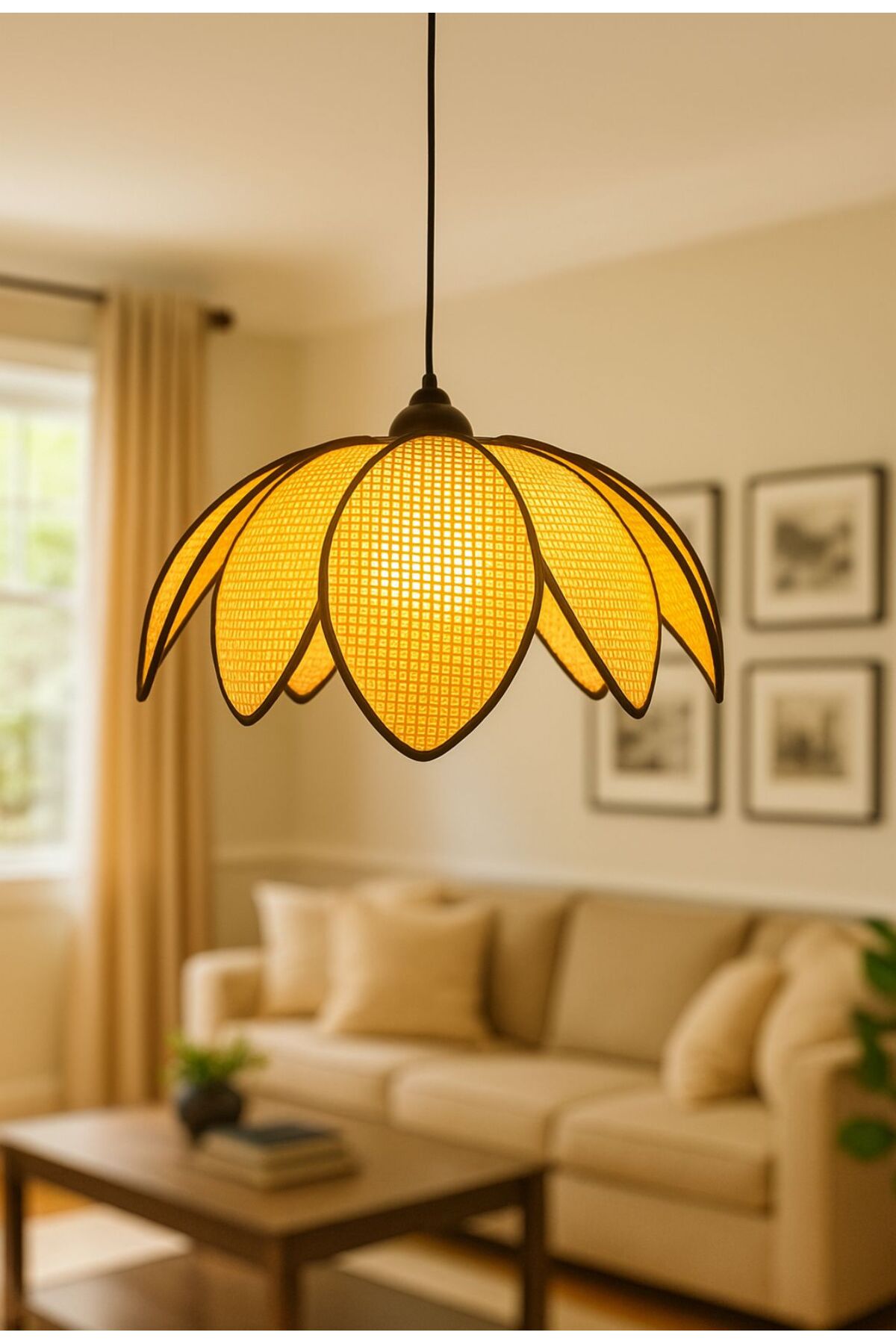 Modern Design Flower Pendant Fabric Boheme Living Room Living Room Kitchen Chandelier