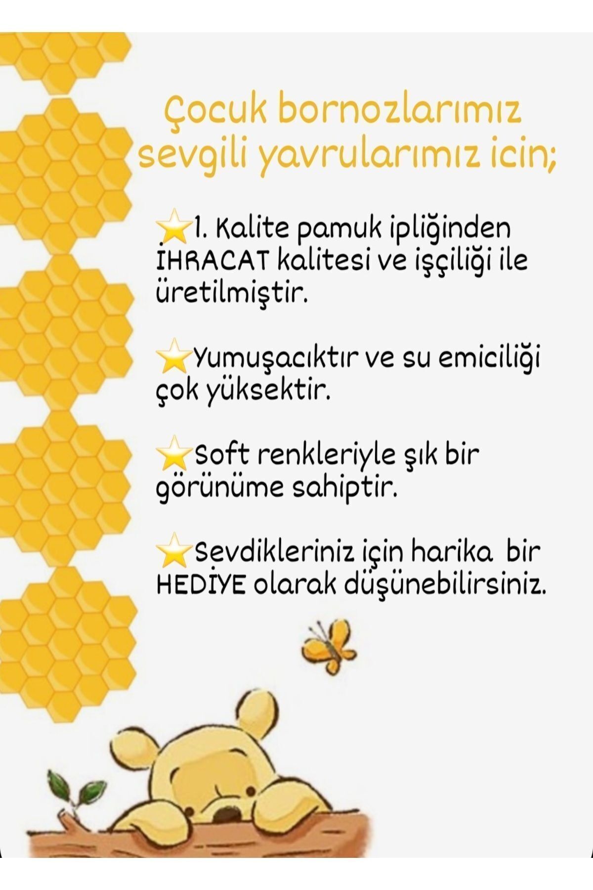 PAMUK HANIM Kapşonlu Pamuklu Havlu Yumuşacık Kız-erkek Çocuk Bornozu Beyaz / Panda fotoğrafı 5 (önizleme)